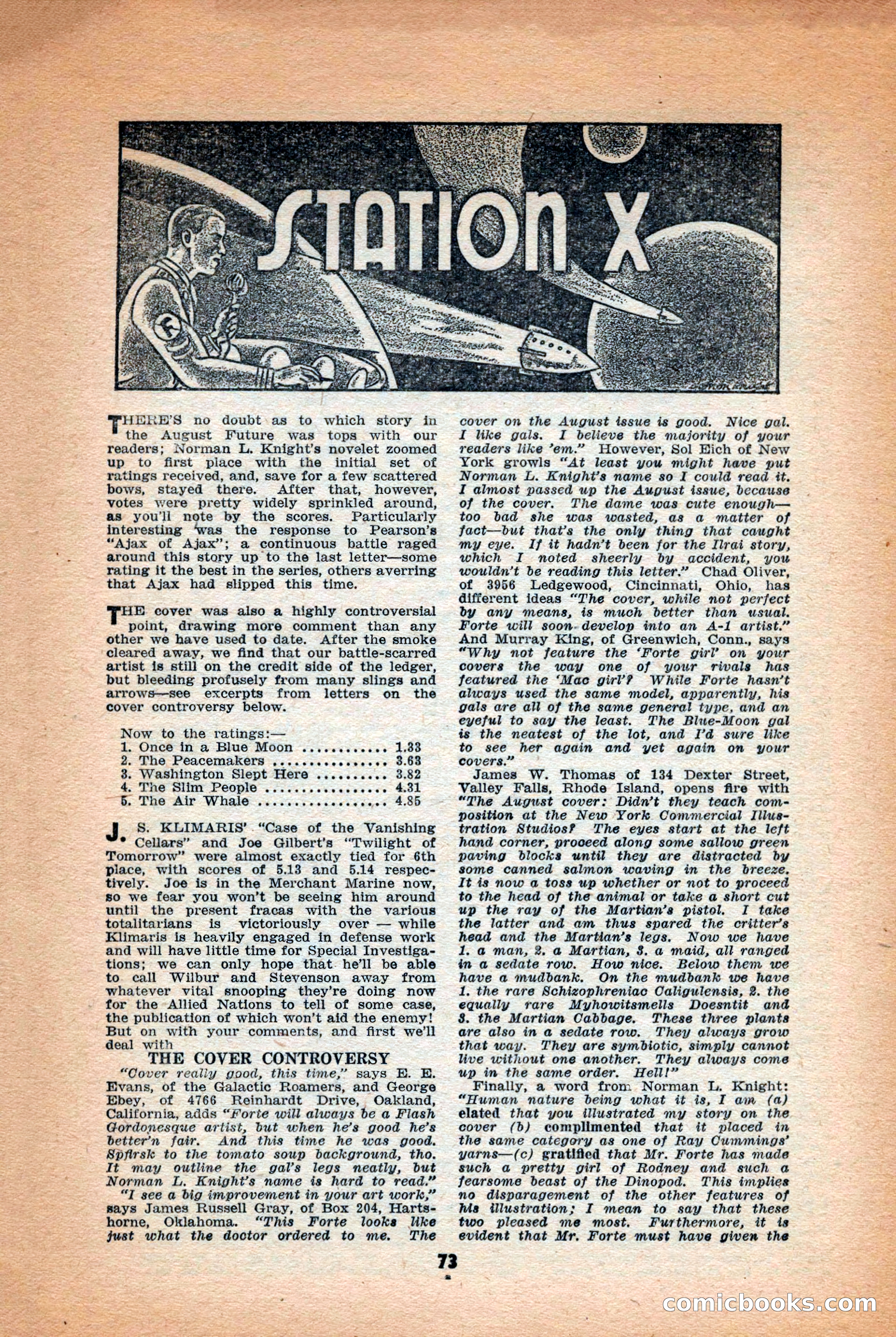Future: Fantasy and Science Fiction, December 1942 — page 73 of 116