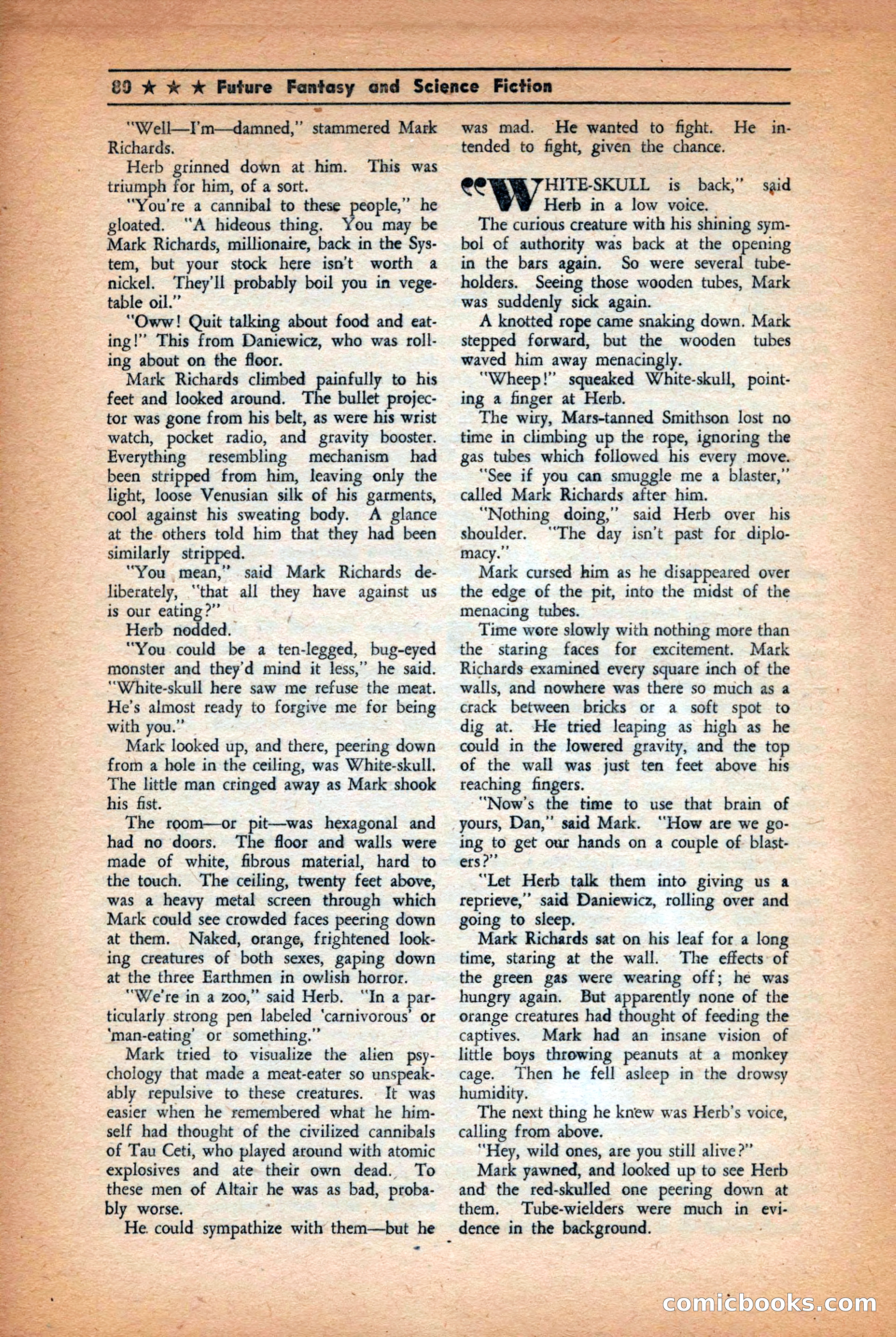 Future: Fantasy and Science Fiction, December 1942 — page 80 of 116