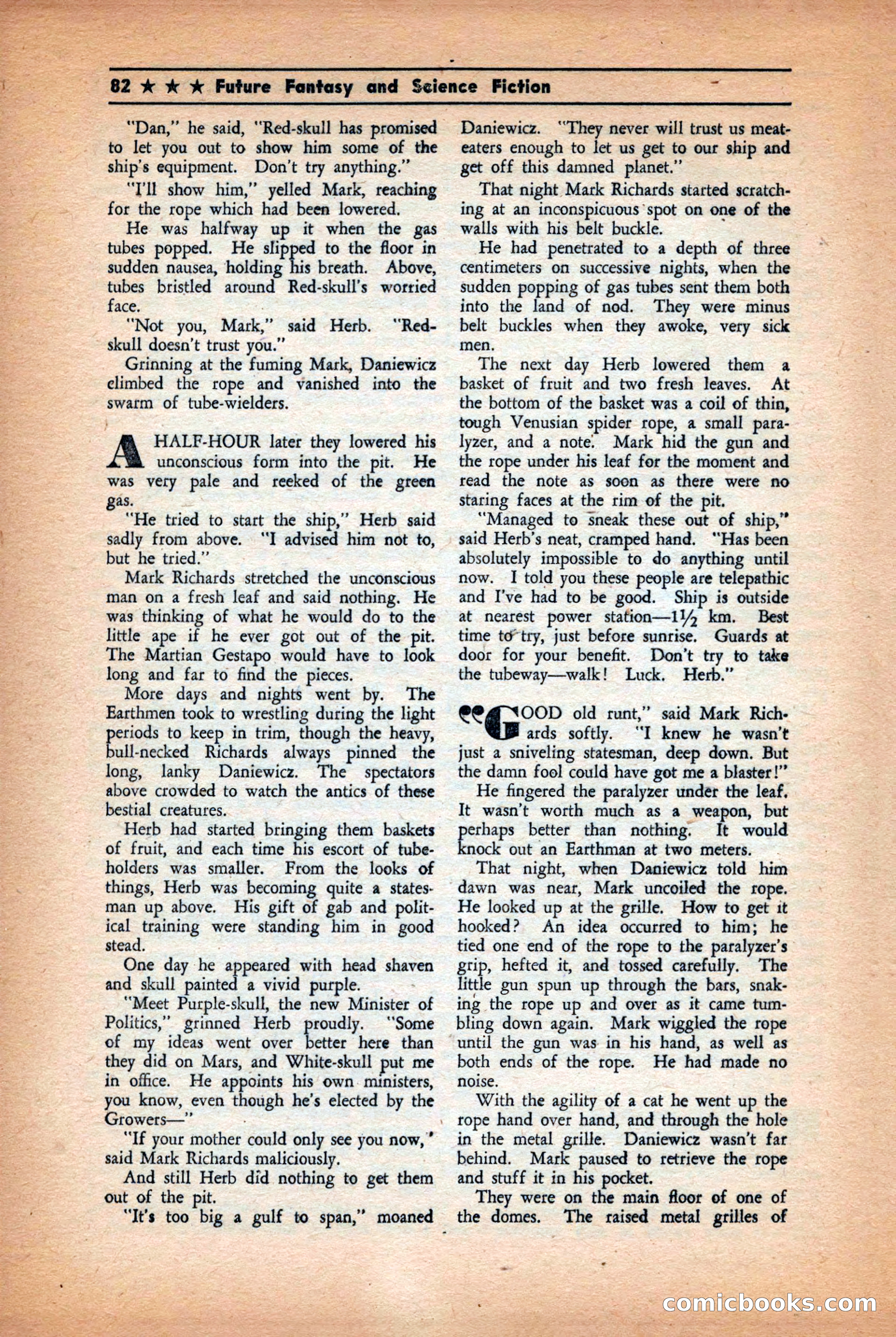 Future: Fantasy and Science Fiction, December 1942 — page 82 of 116