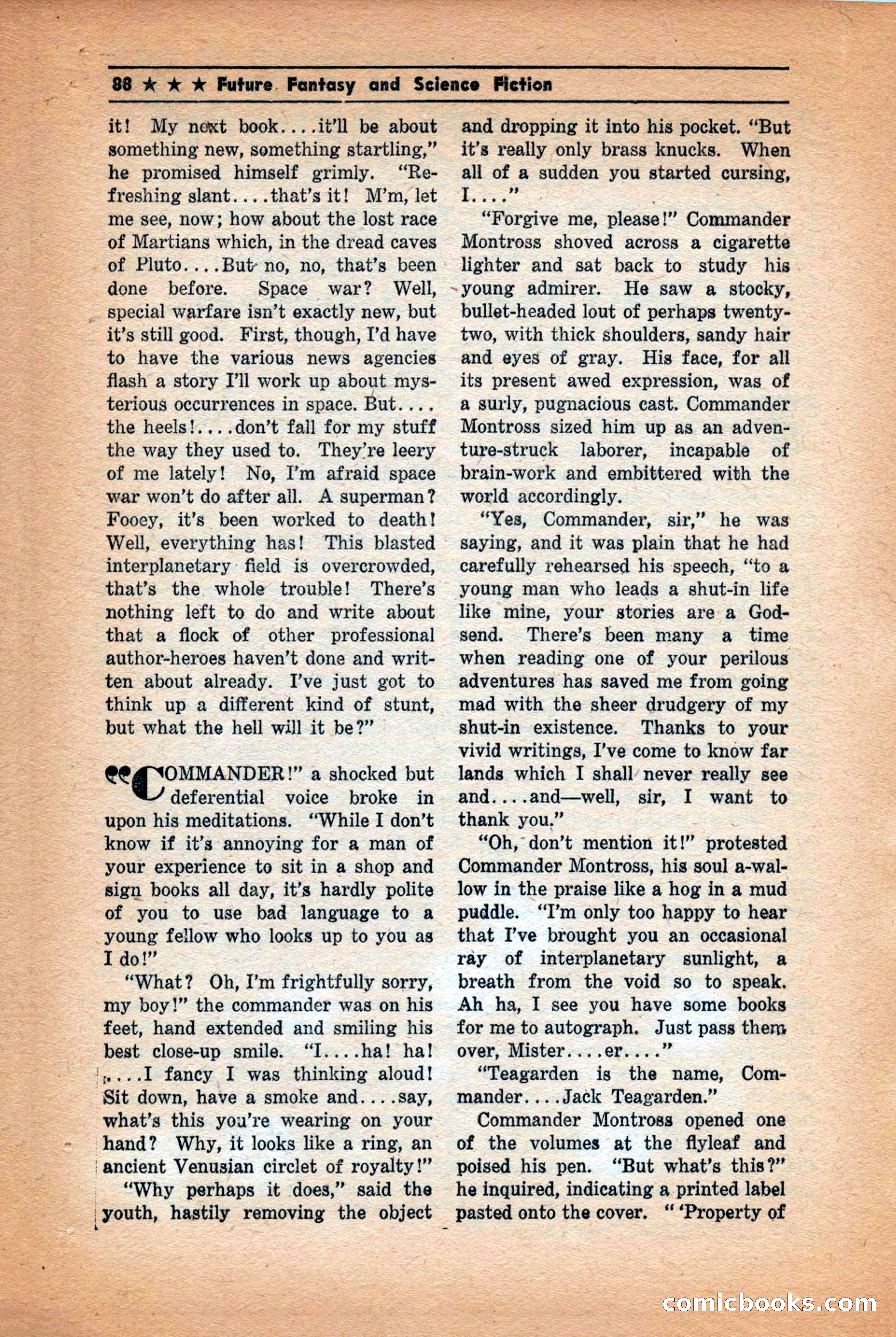 Future: Fantasy and Science Fiction, December 1942 — page 88 of 116