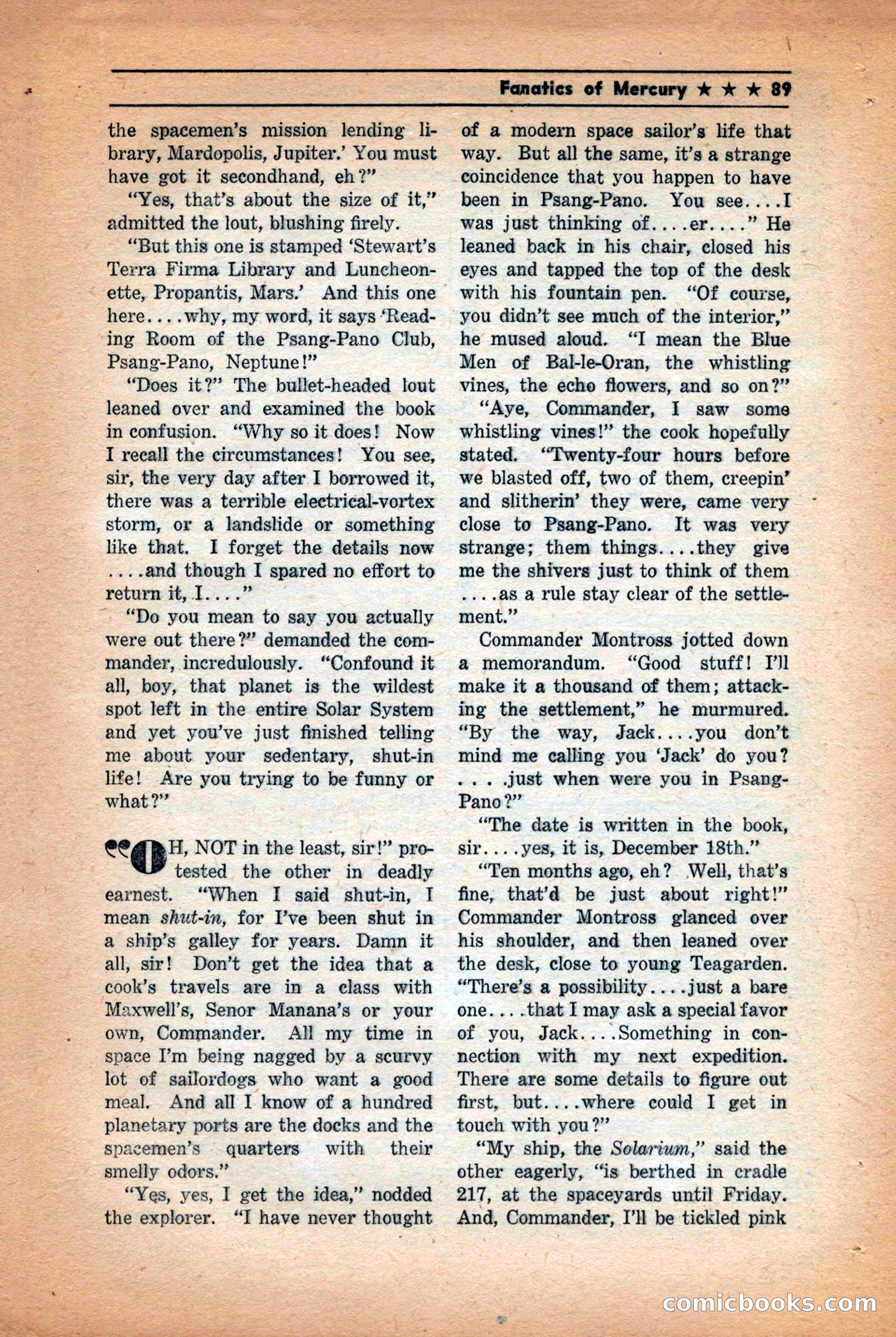 Future: Fantasy and Science Fiction, December 1942 — page 89 of 116