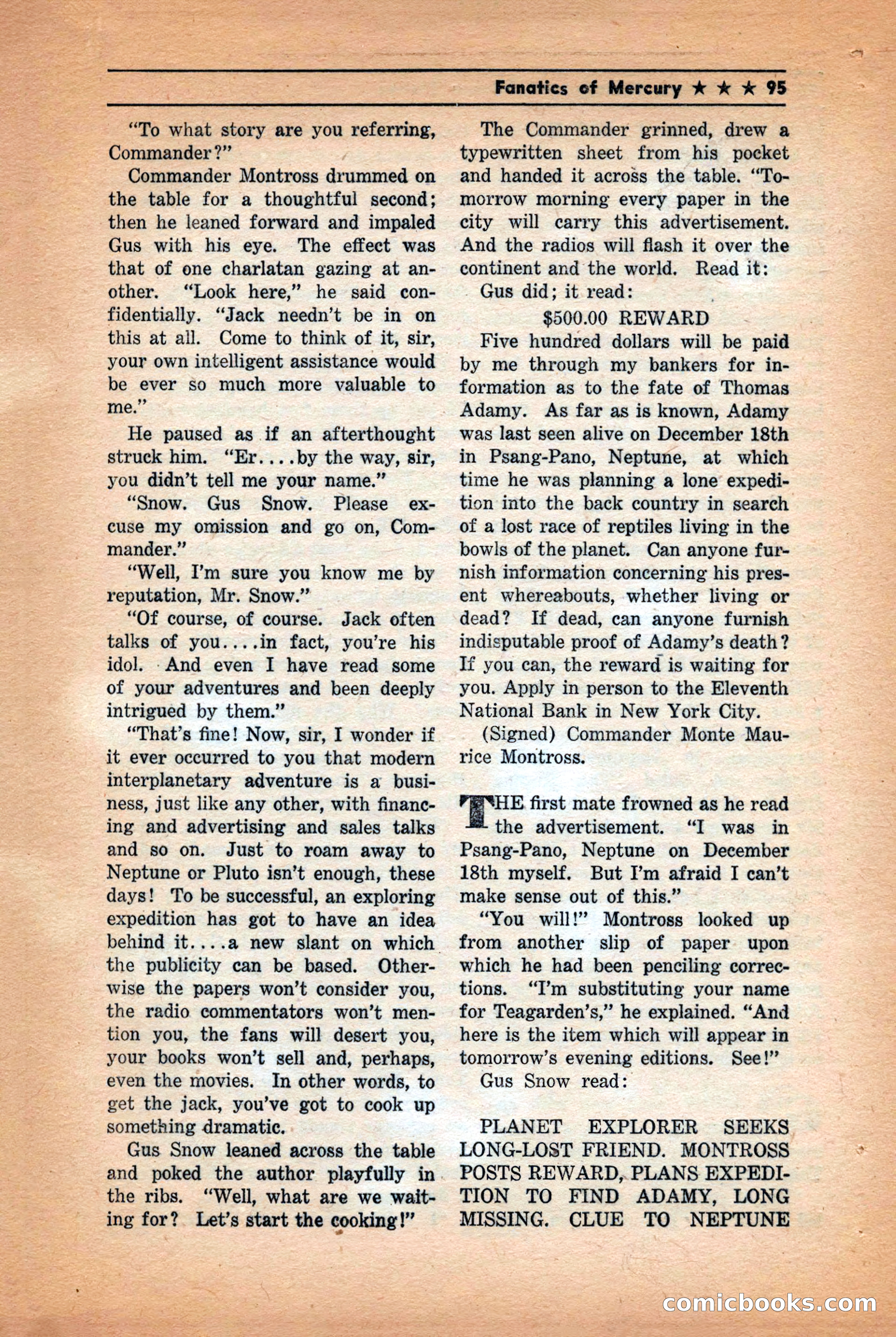 Future: Fantasy and Science Fiction, December 1942 — page 95 of 116