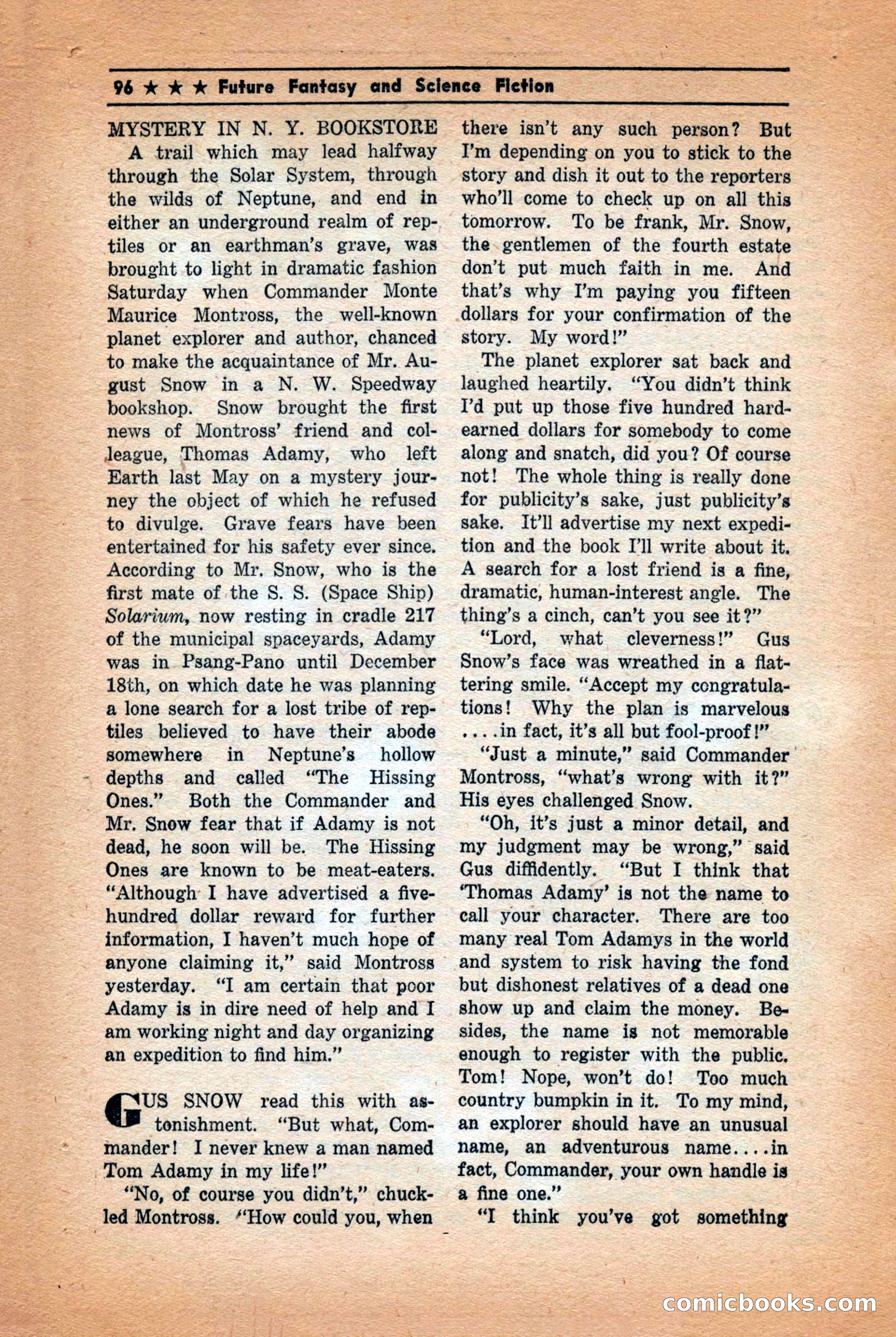 Future: Fantasy and Science Fiction, December 1942 — page 96 of 116