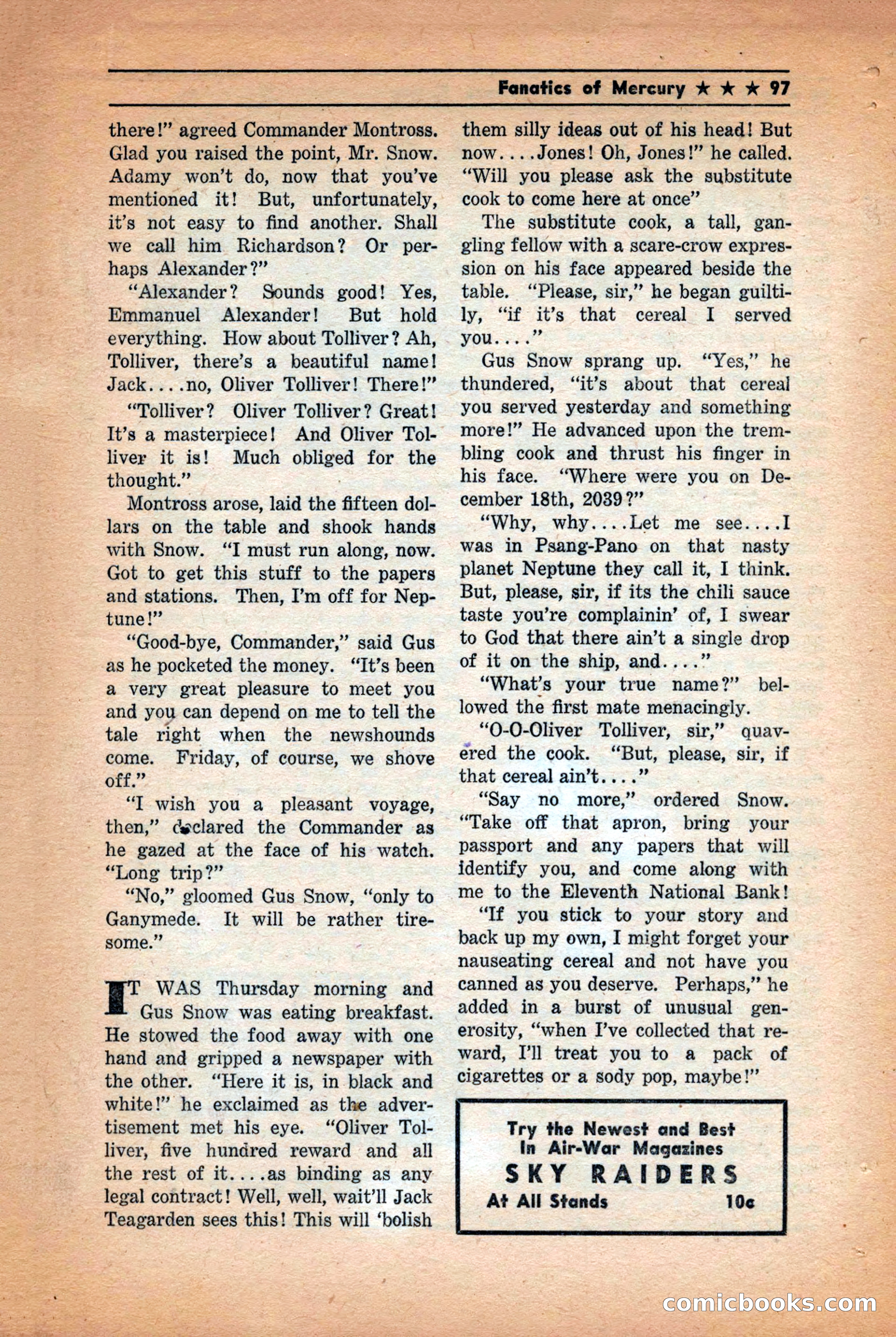 Future: Fantasy and Science Fiction, December 1942 — page 97 of 116