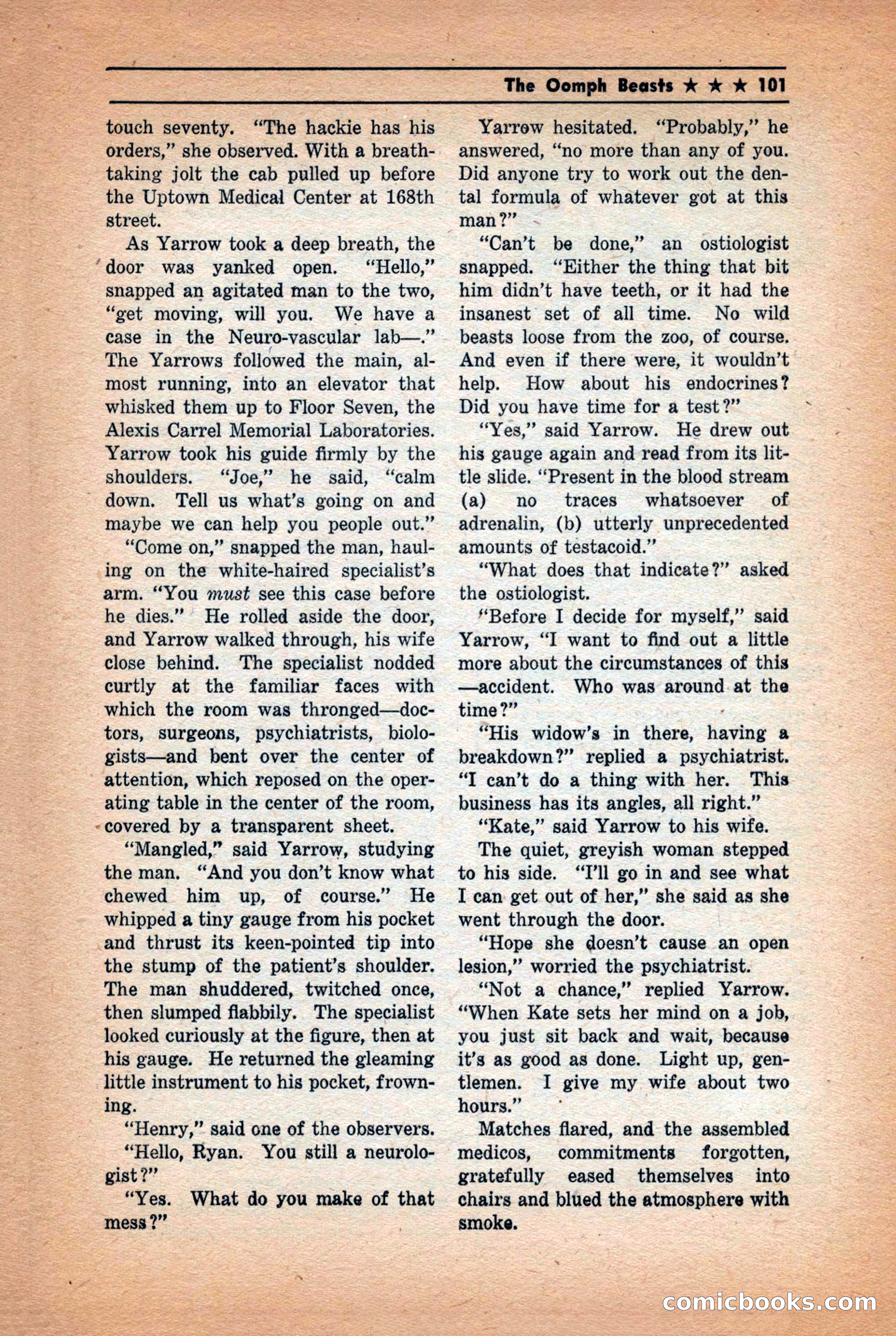 Future: Fantasy and Science Fiction, December 1942 — page 101 of 116