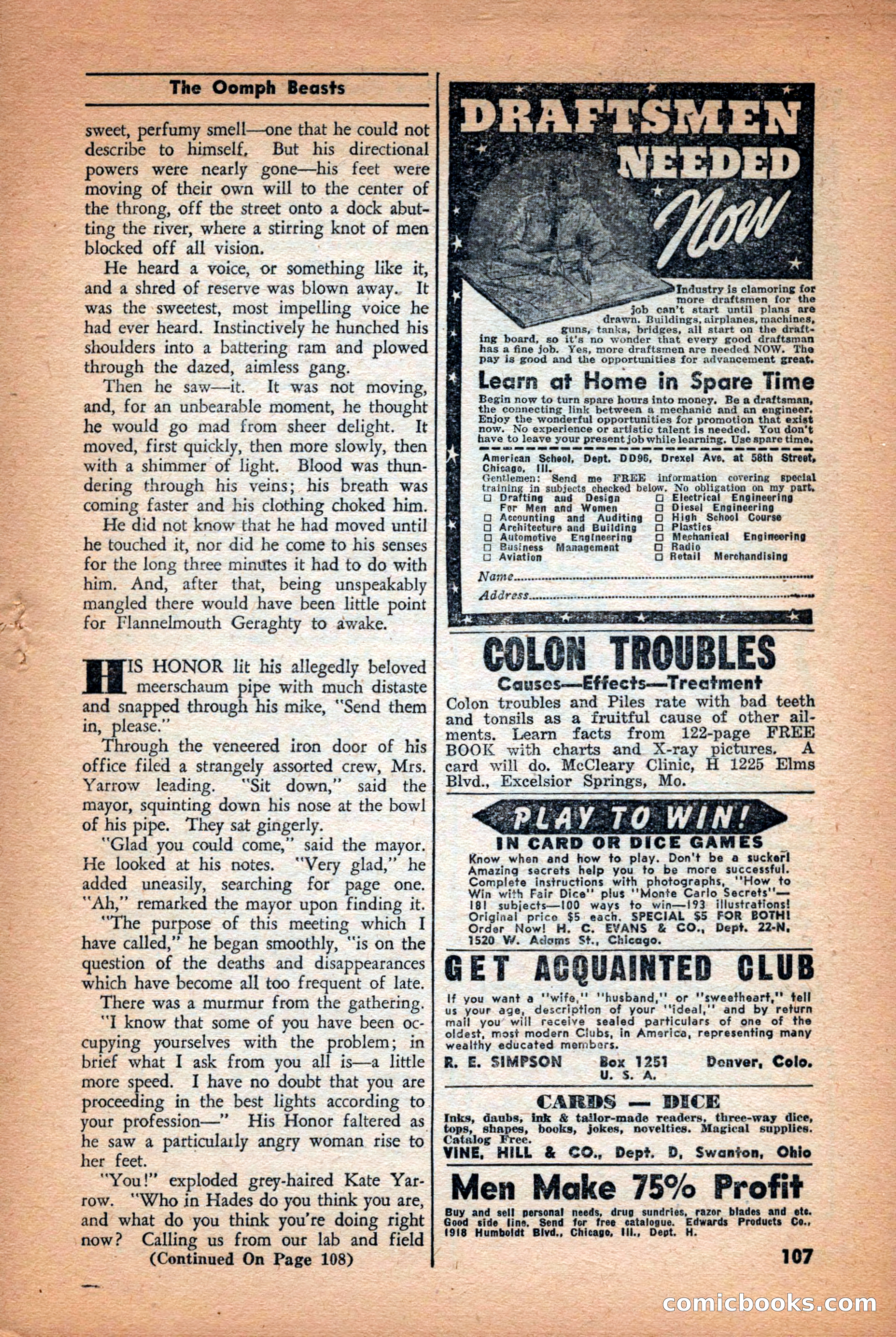 Future: Fantasy and Science Fiction, December 1942 — page 107 of 116