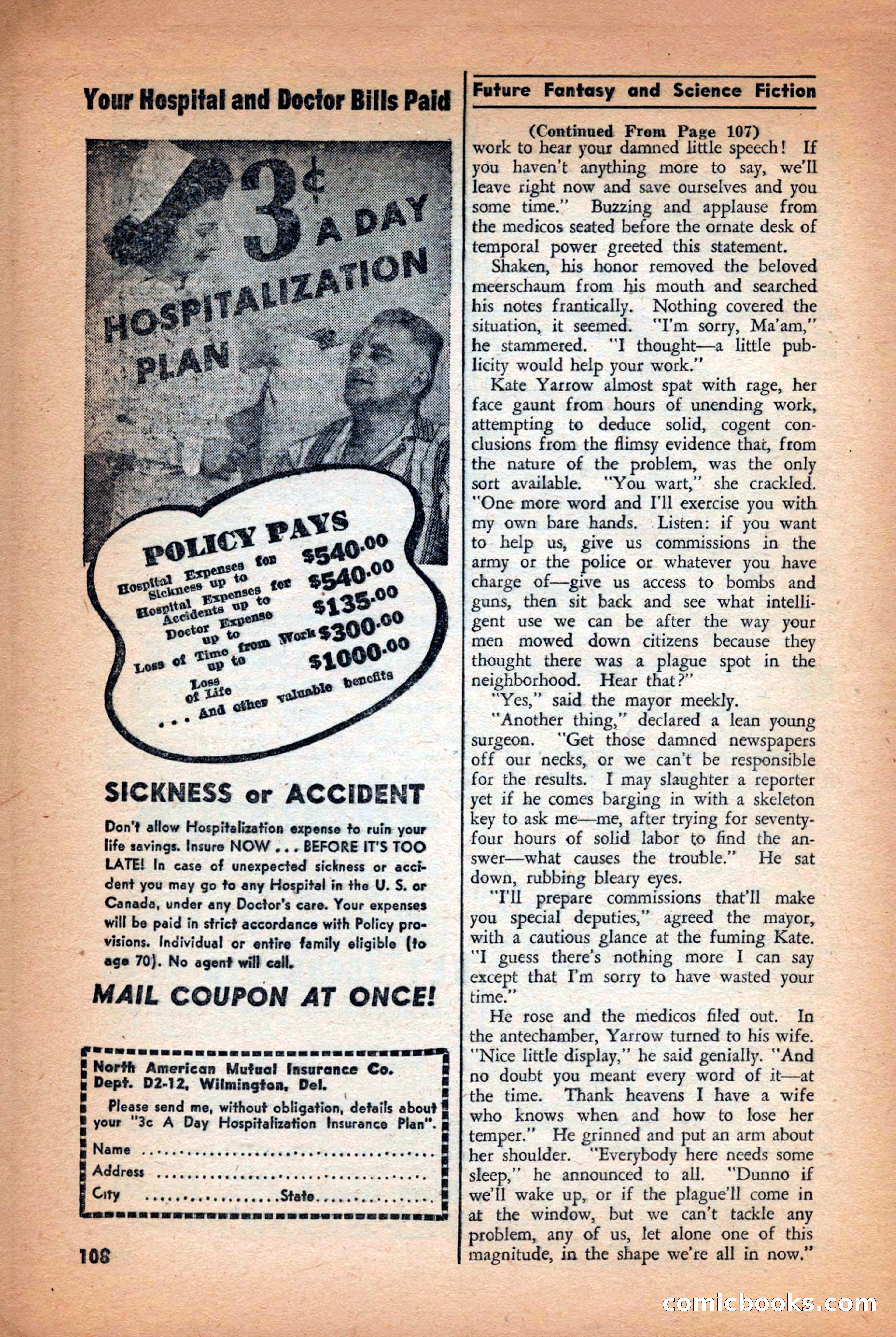 Future: Fantasy and Science Fiction, December 1942 — page 108 of 116