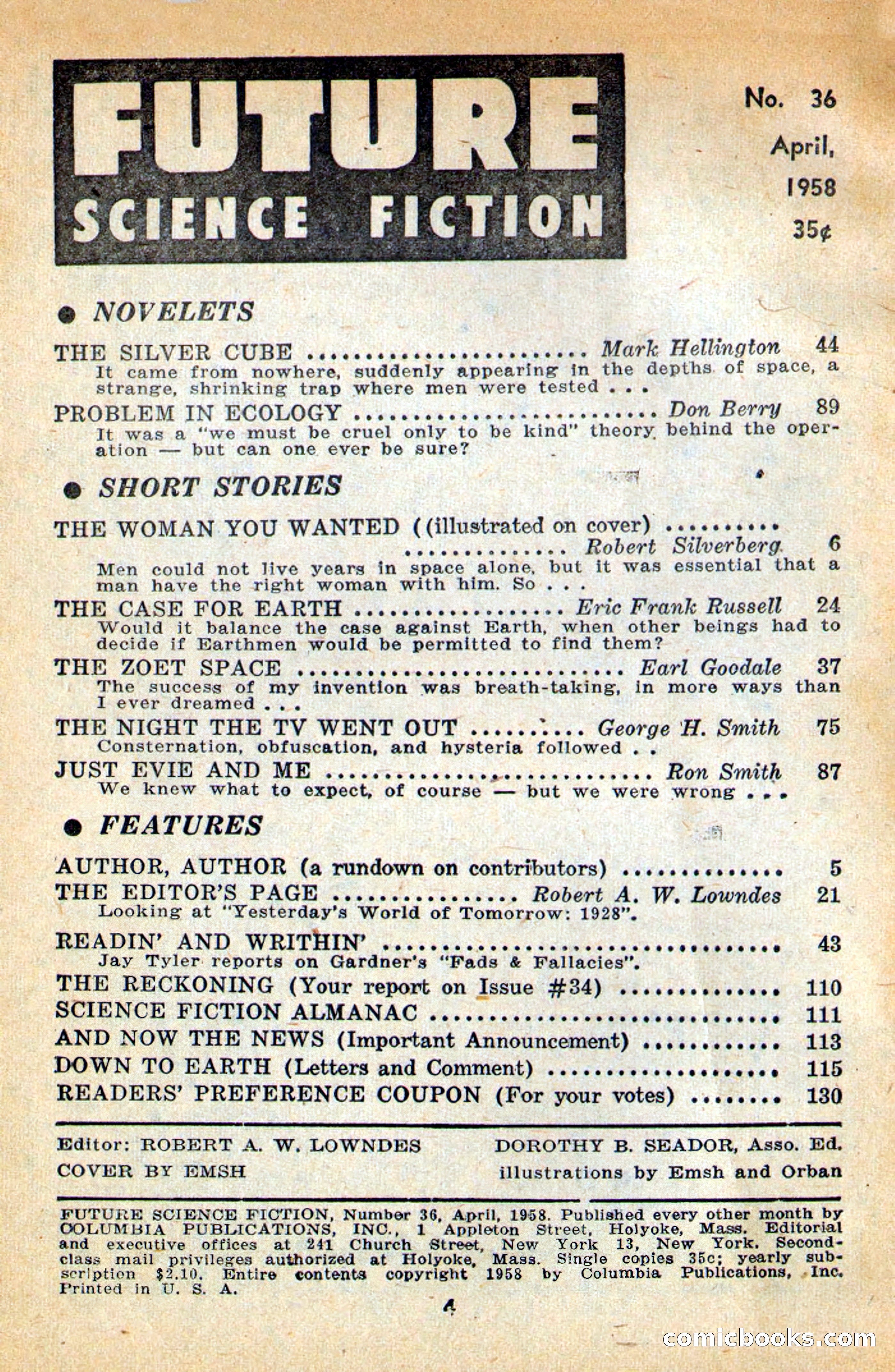 Future Science Fiction, April 1958 — page 4 of 132