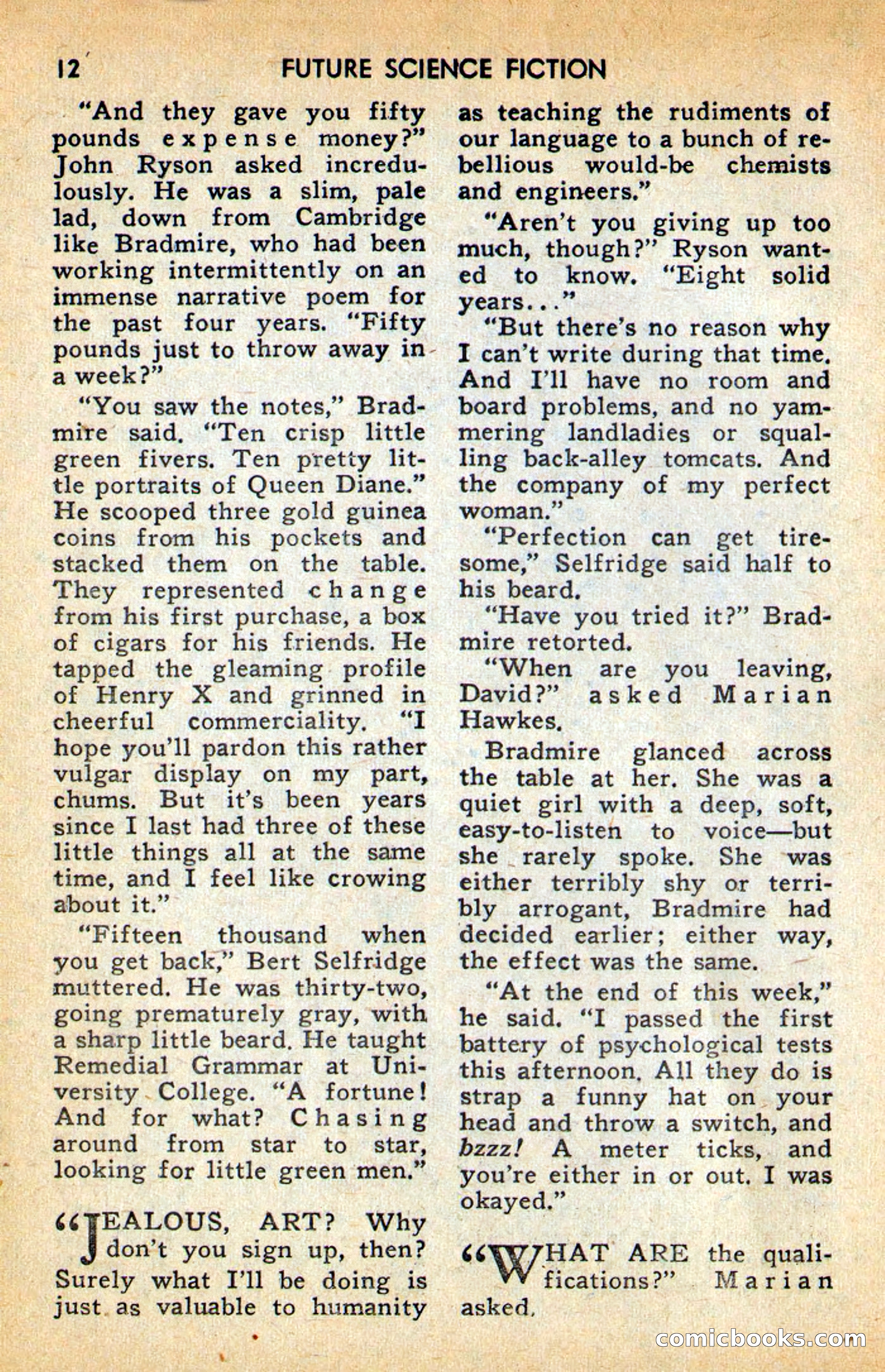 Future Science Fiction, April 1958 — page 12 of 132