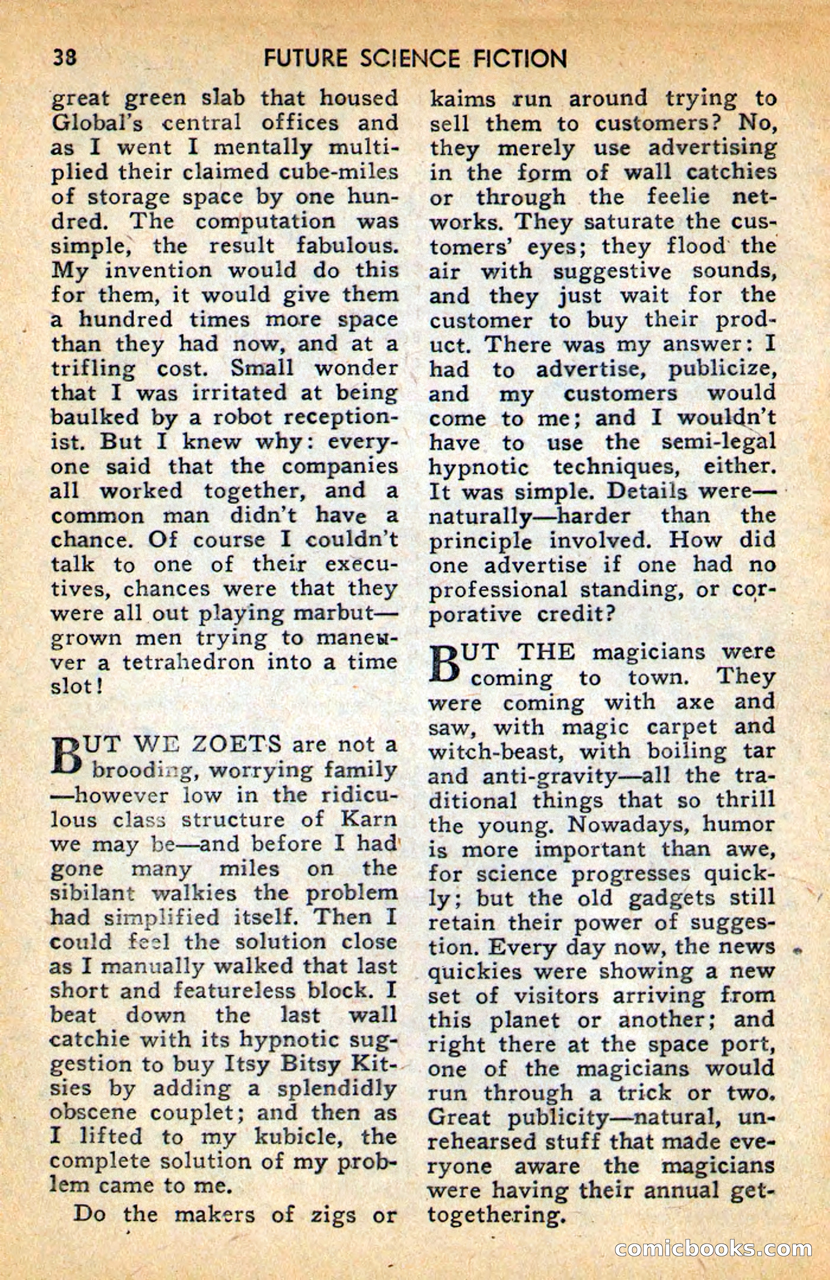 Future Science Fiction, April 1958 — page 38 of 132