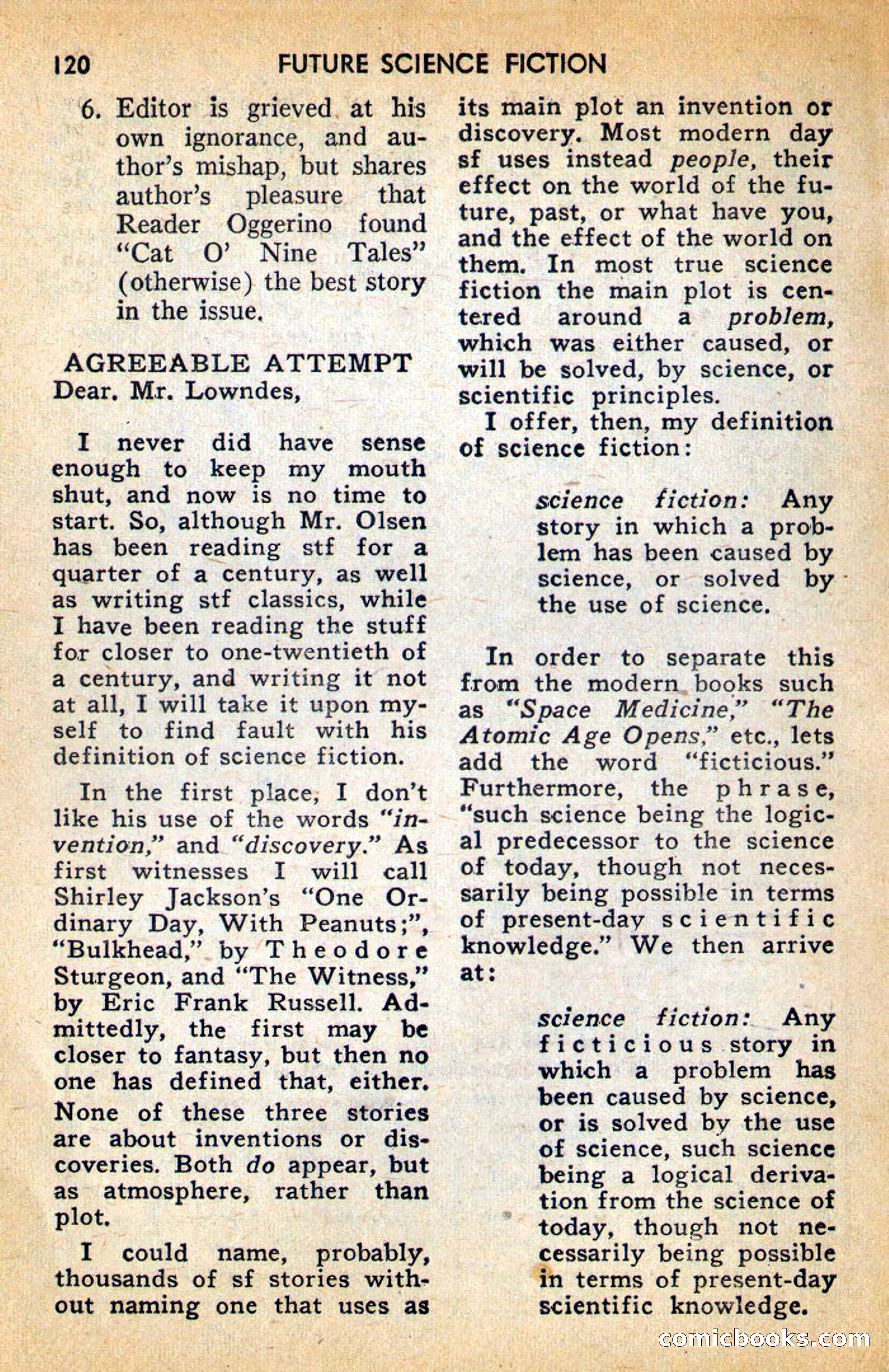 Future Science Fiction, April 1958 — page 120 of 132