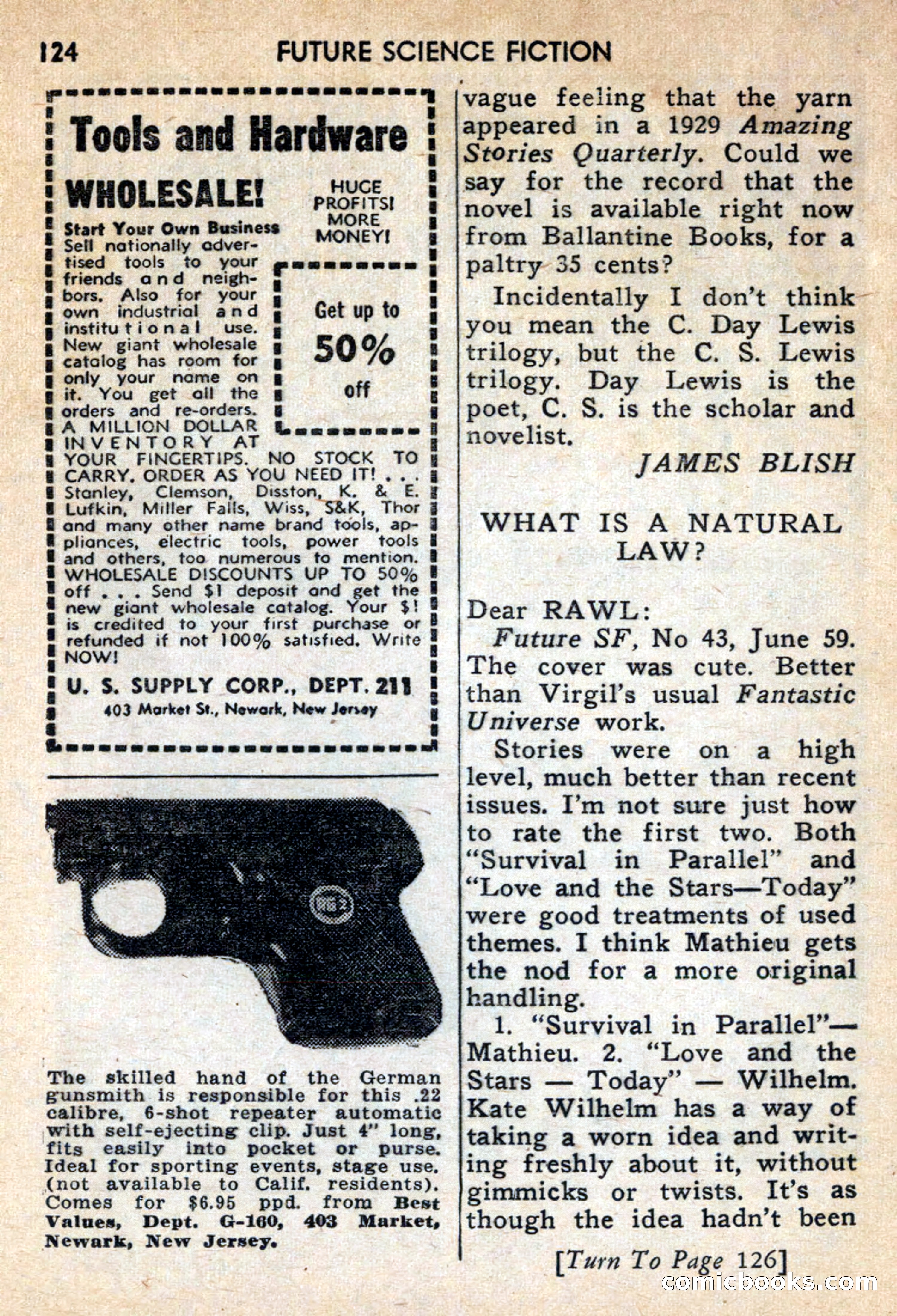 Future Science Fiction, October 1959 — page 124 of 132