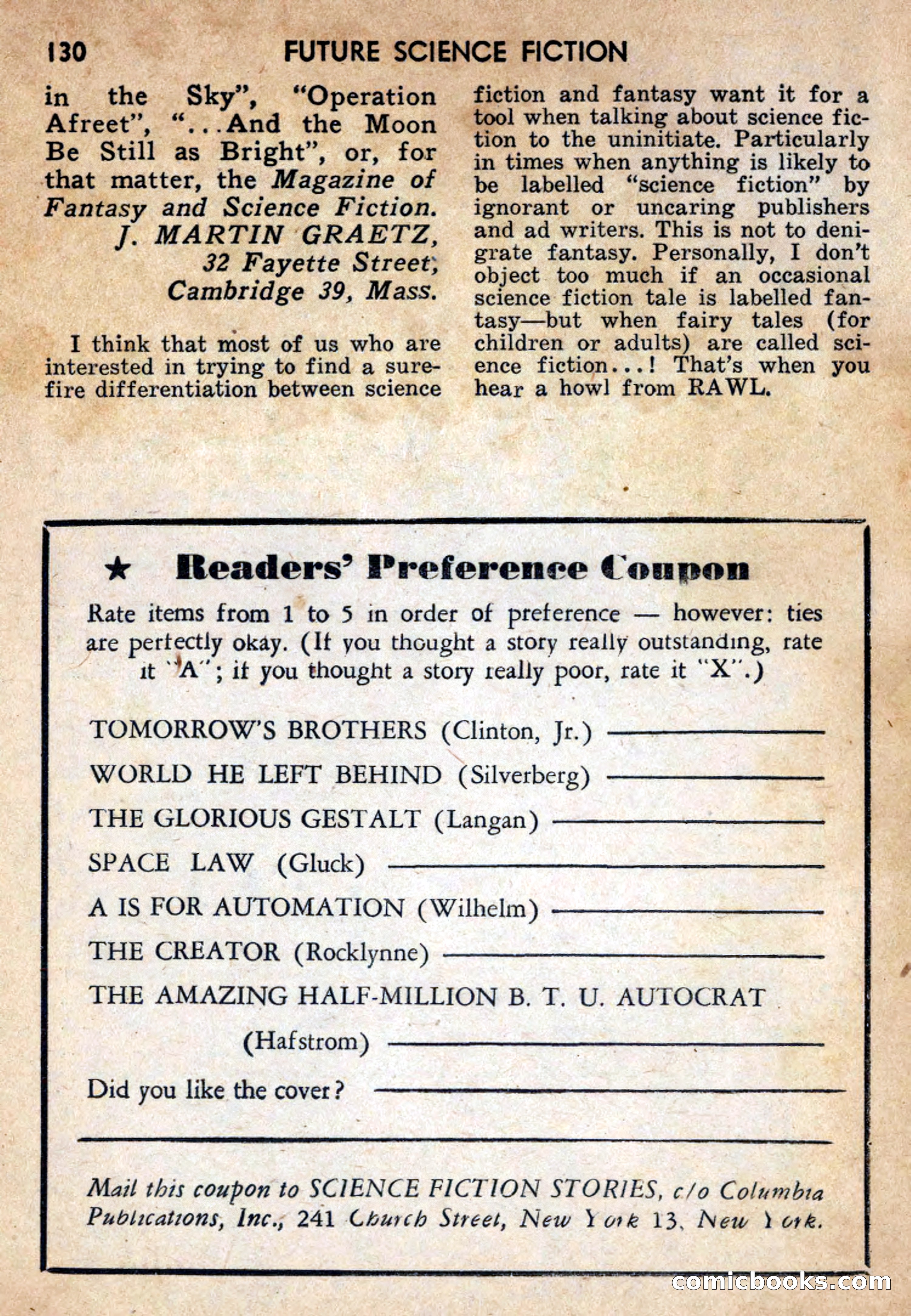 Future Science Fiction, October 1959 — page 130 of 132