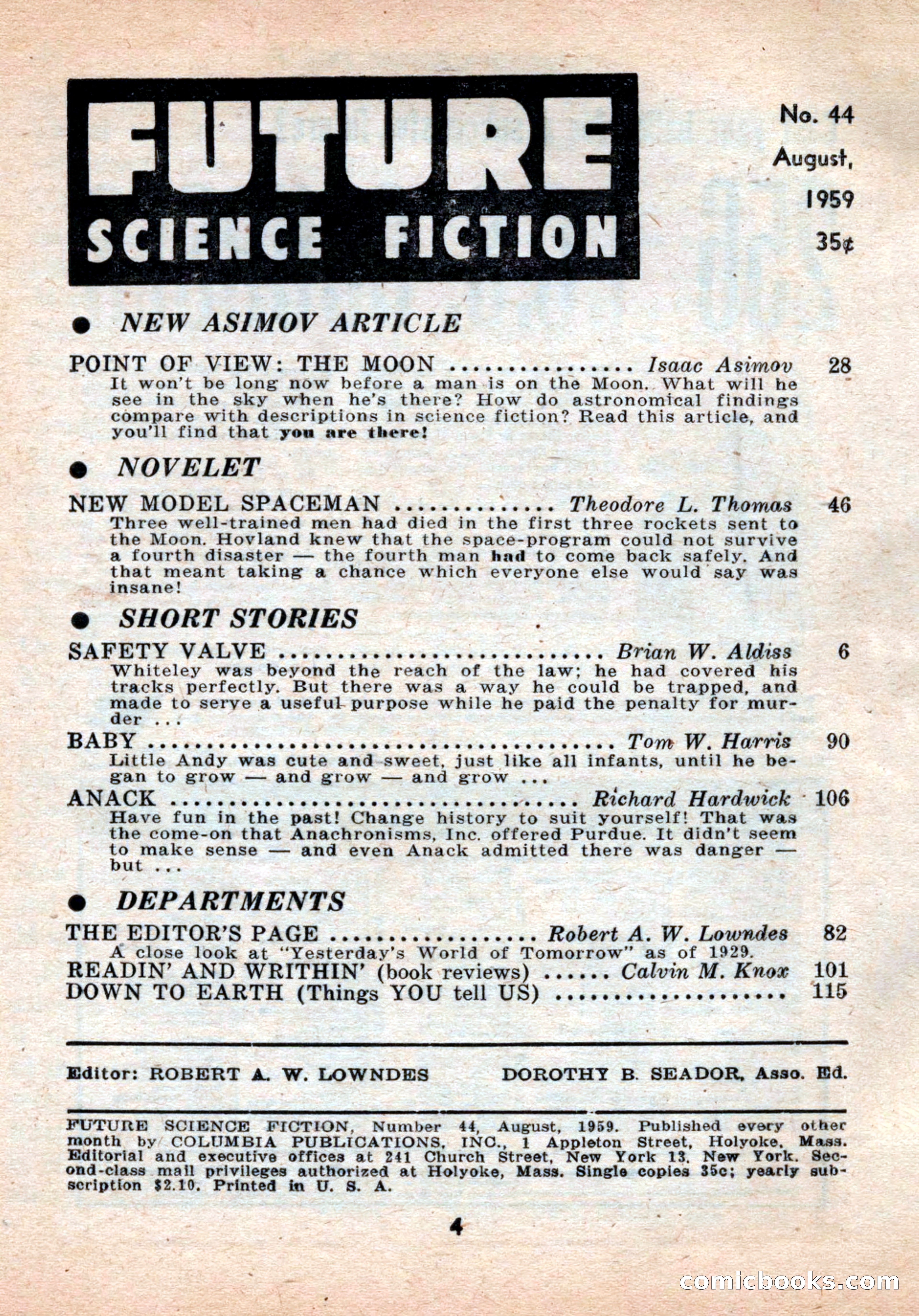 Future Science Fiction, August 1959 — page 4 of 132