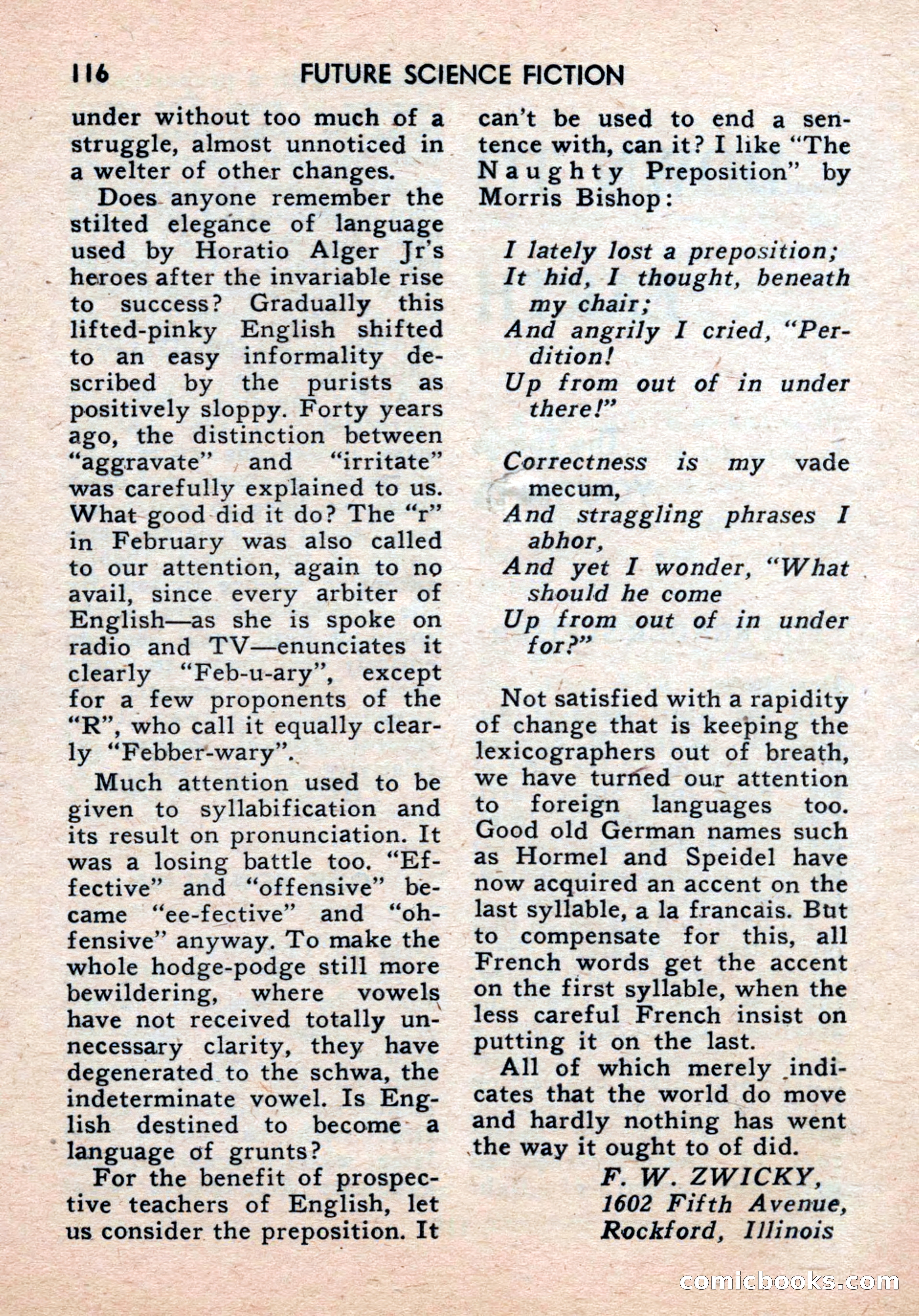 Future Science Fiction, August 1959 — page 116 of 132