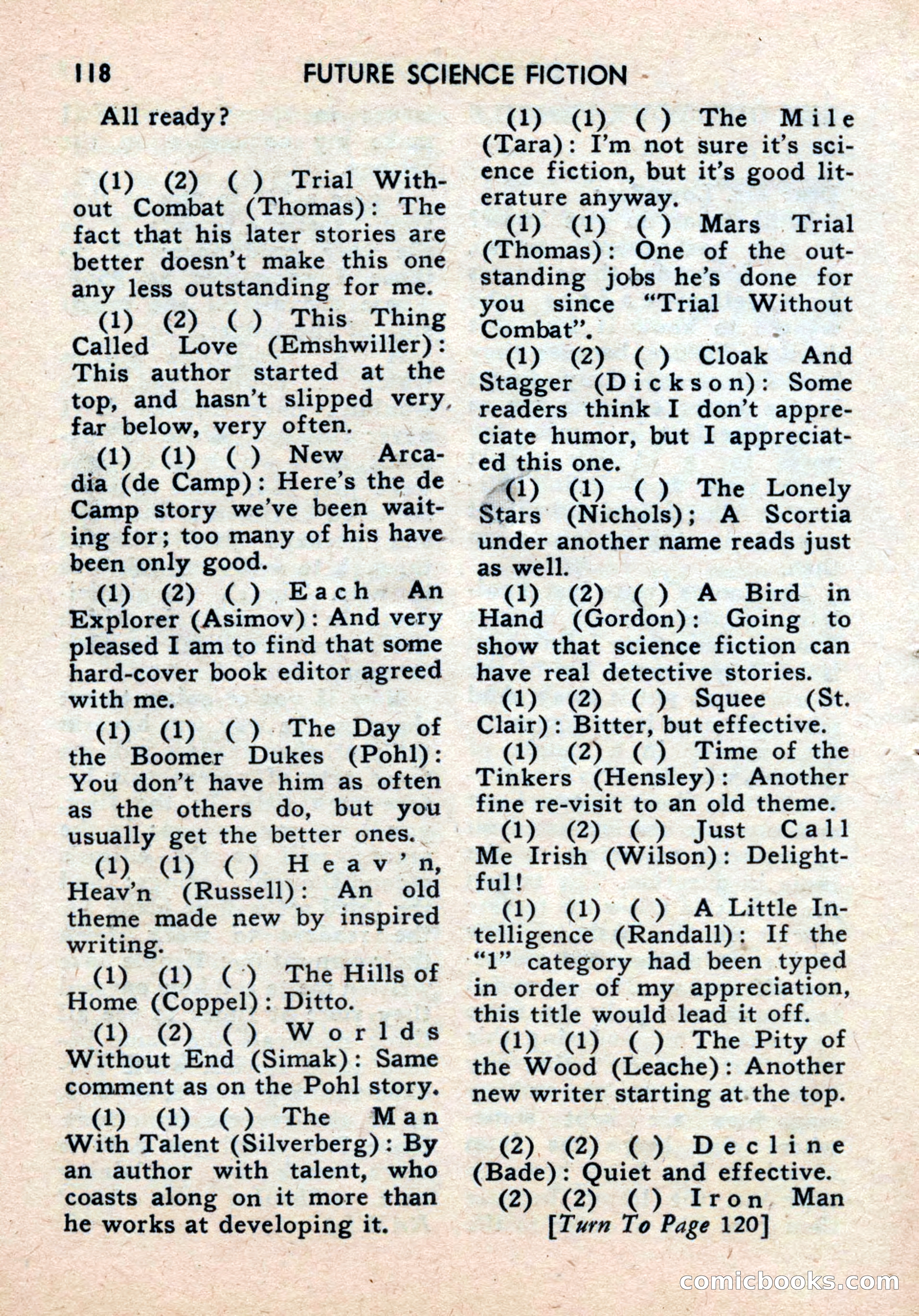 Future Science Fiction, August 1959 — page 118 of 132
