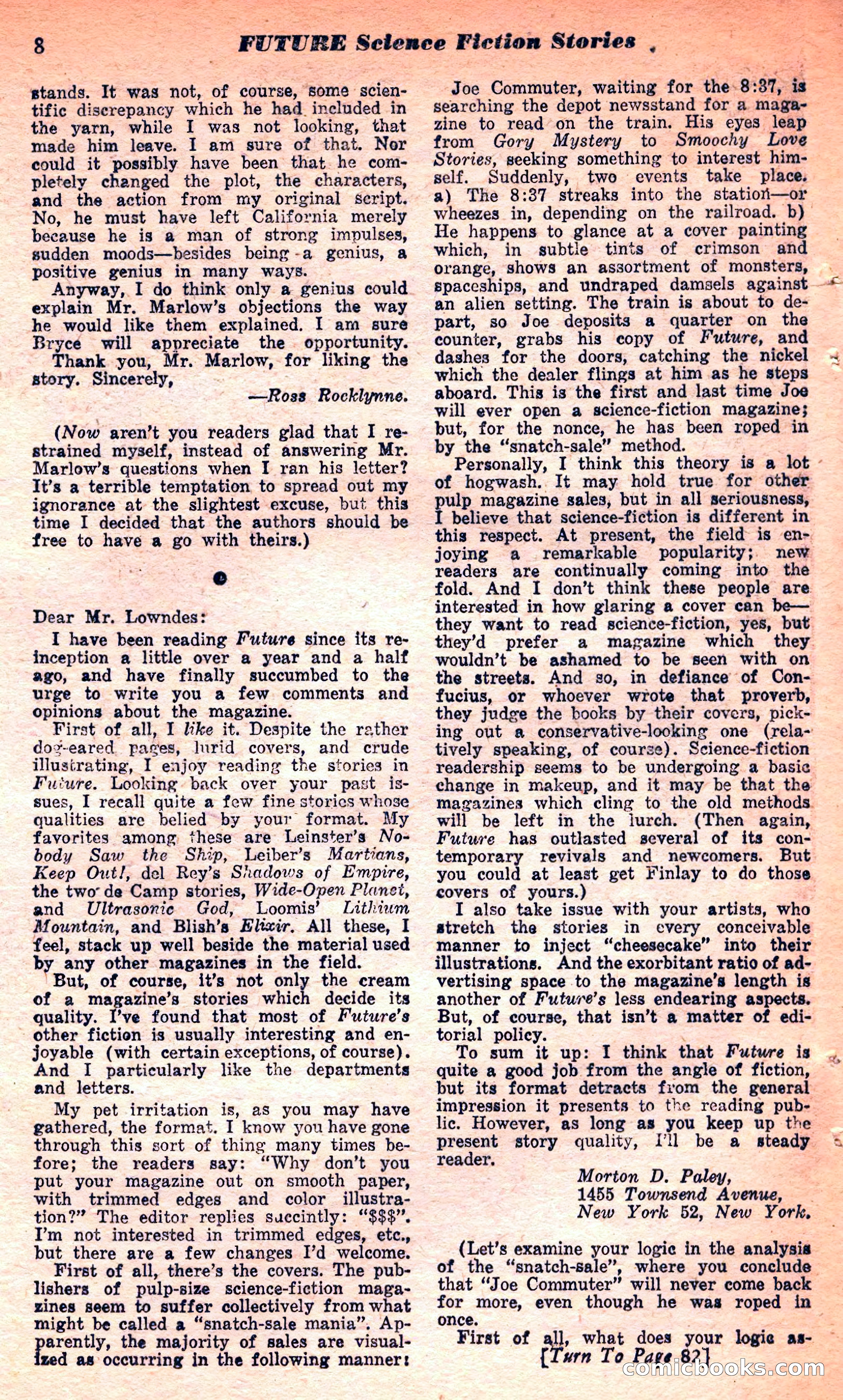 Future Science Fiction, March 1952 — page 8 of 101