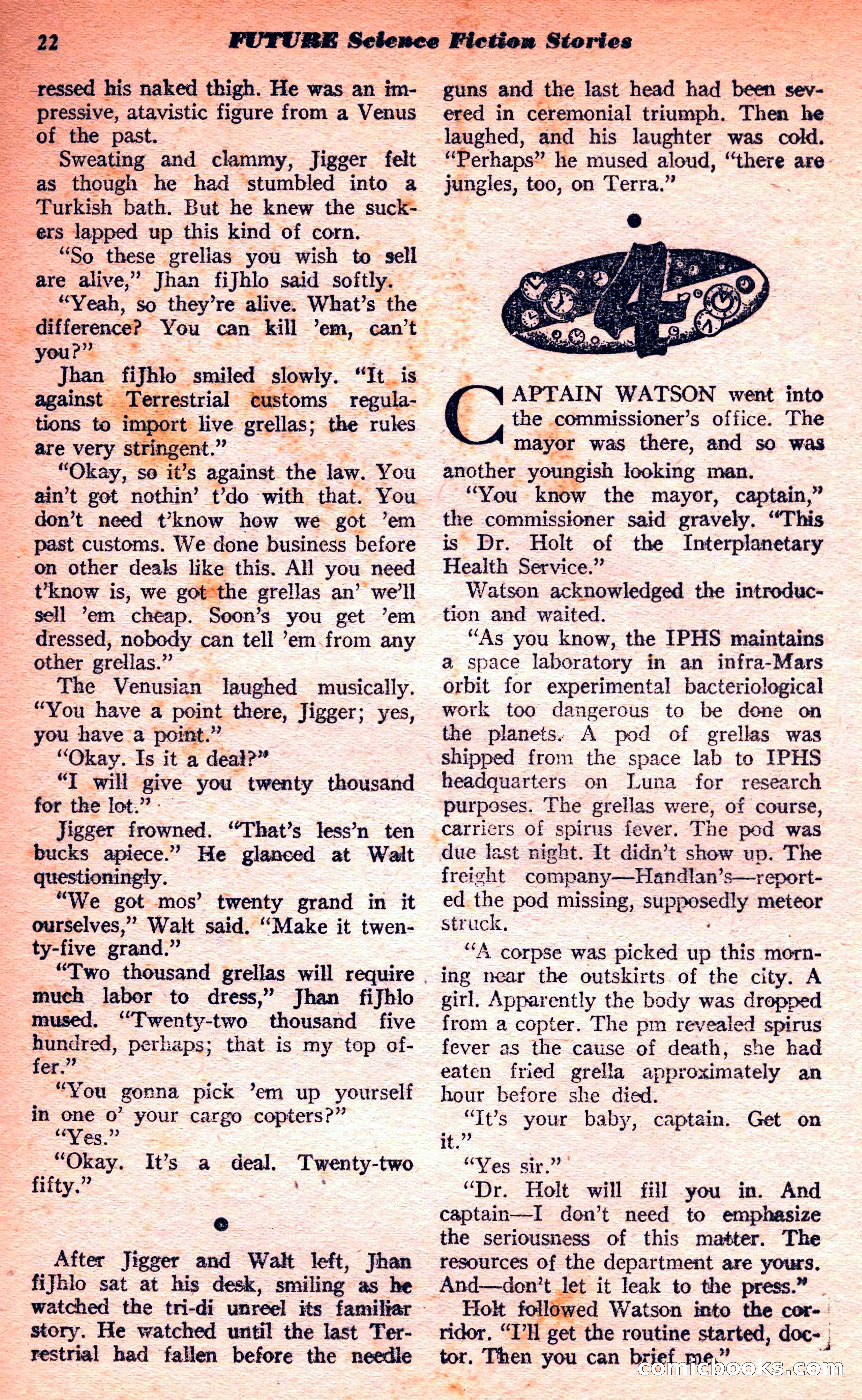 Future Science Fiction, March 1952 — page 22 of 101