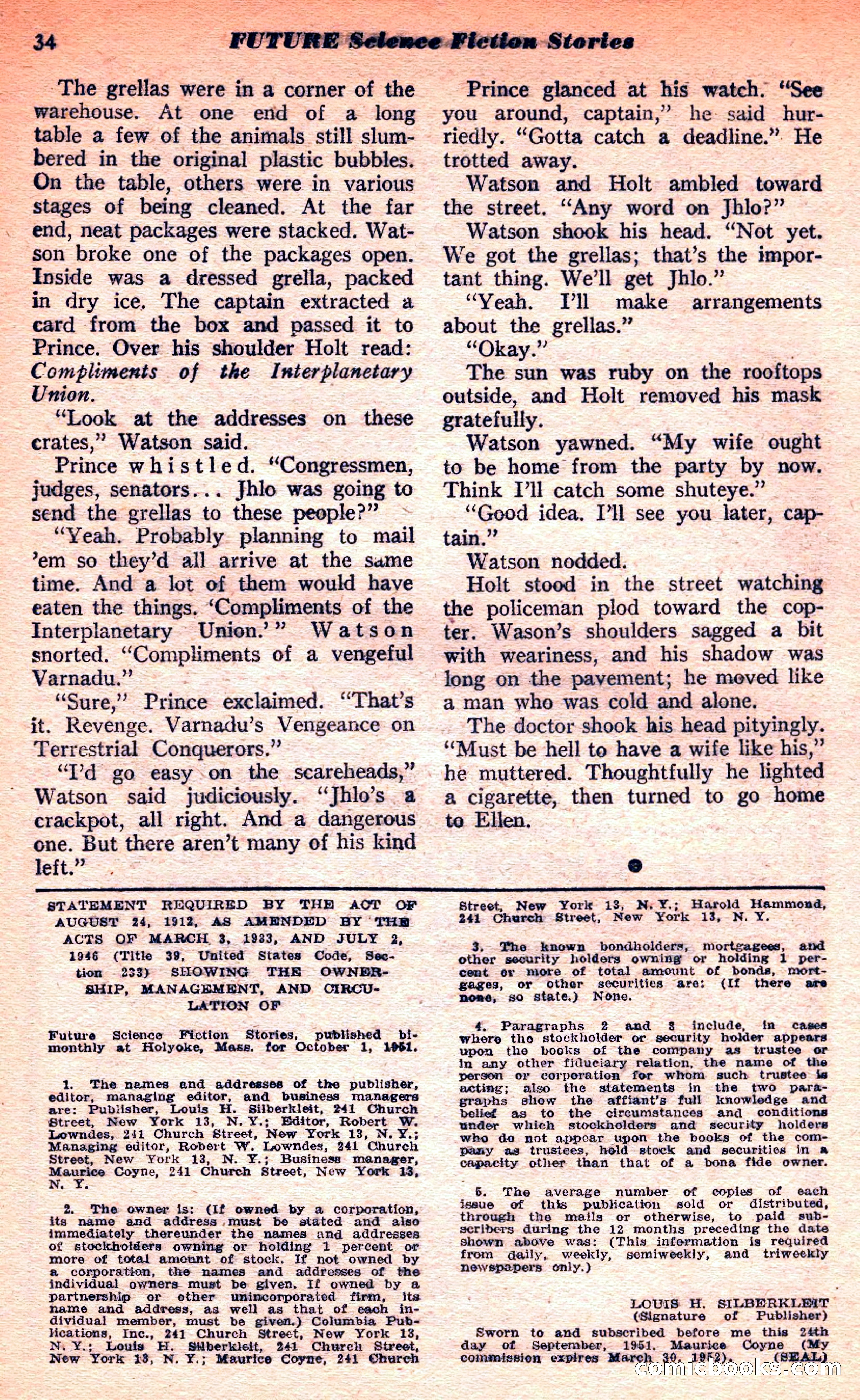 Future Science Fiction, March 1952 — page 34 of 101