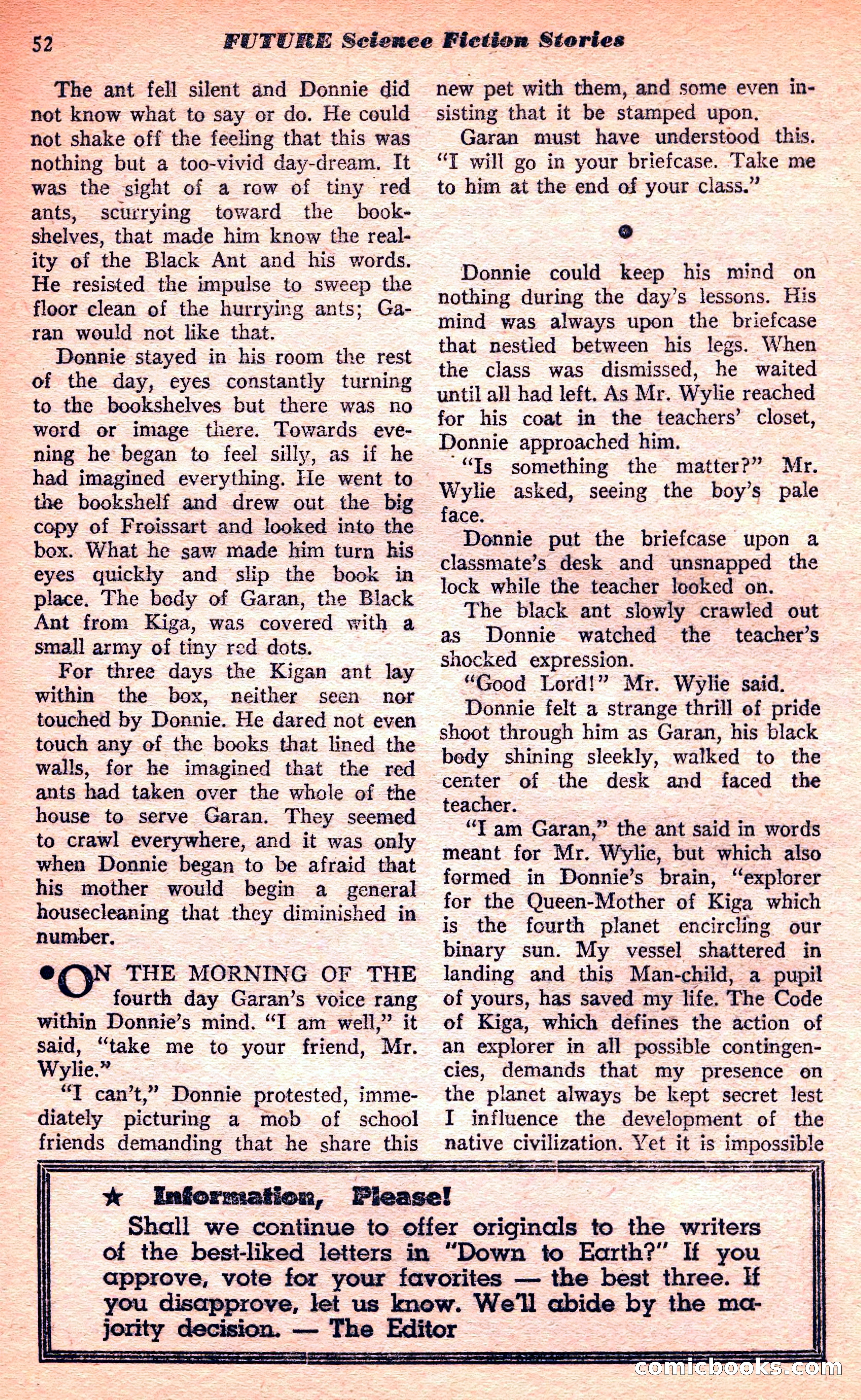 Future Science Fiction, March 1952 — page 52 of 101