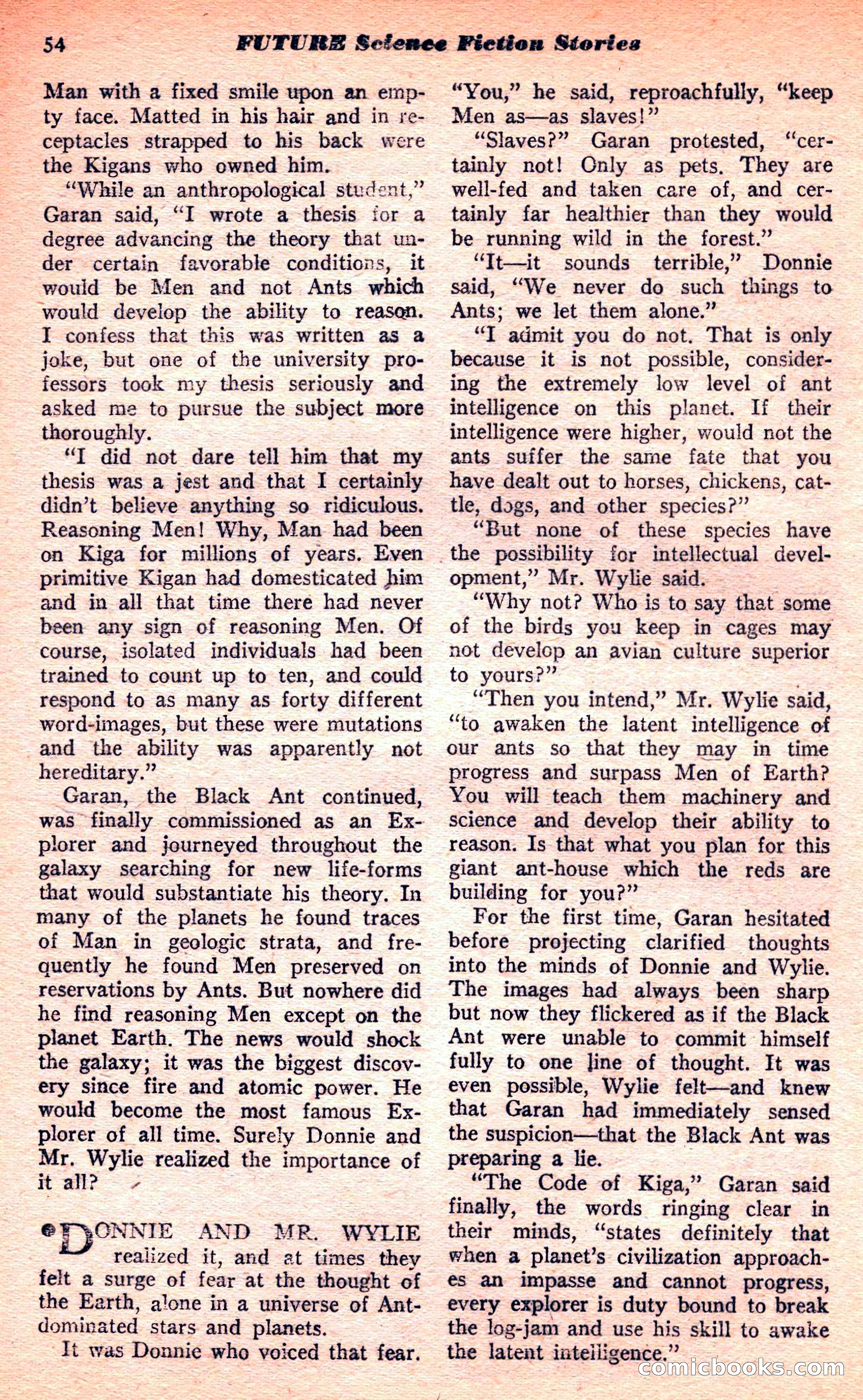 Future Science Fiction, March 1952 — page 54 of 101