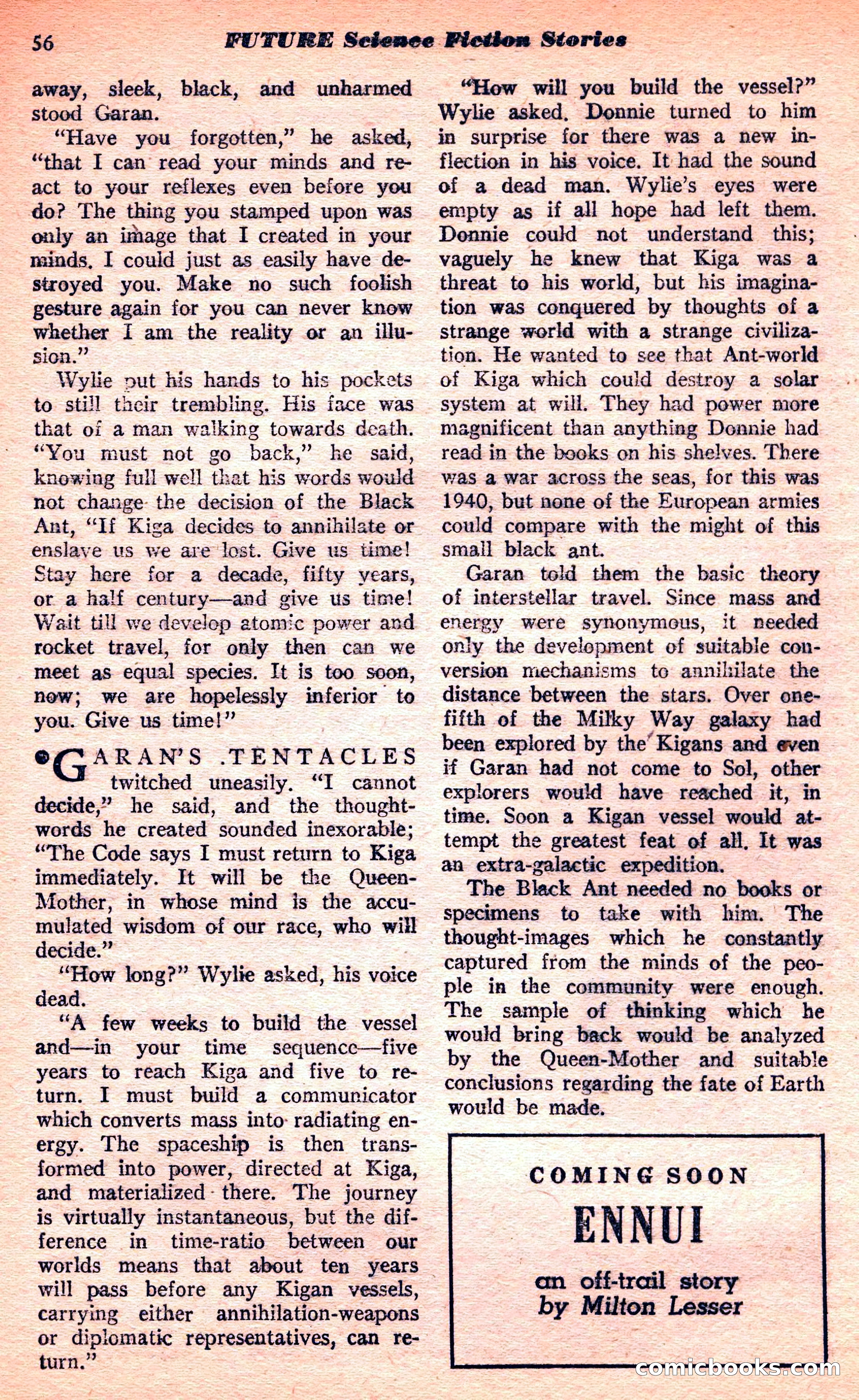Future Science Fiction, March 1952 — page 56 of 101