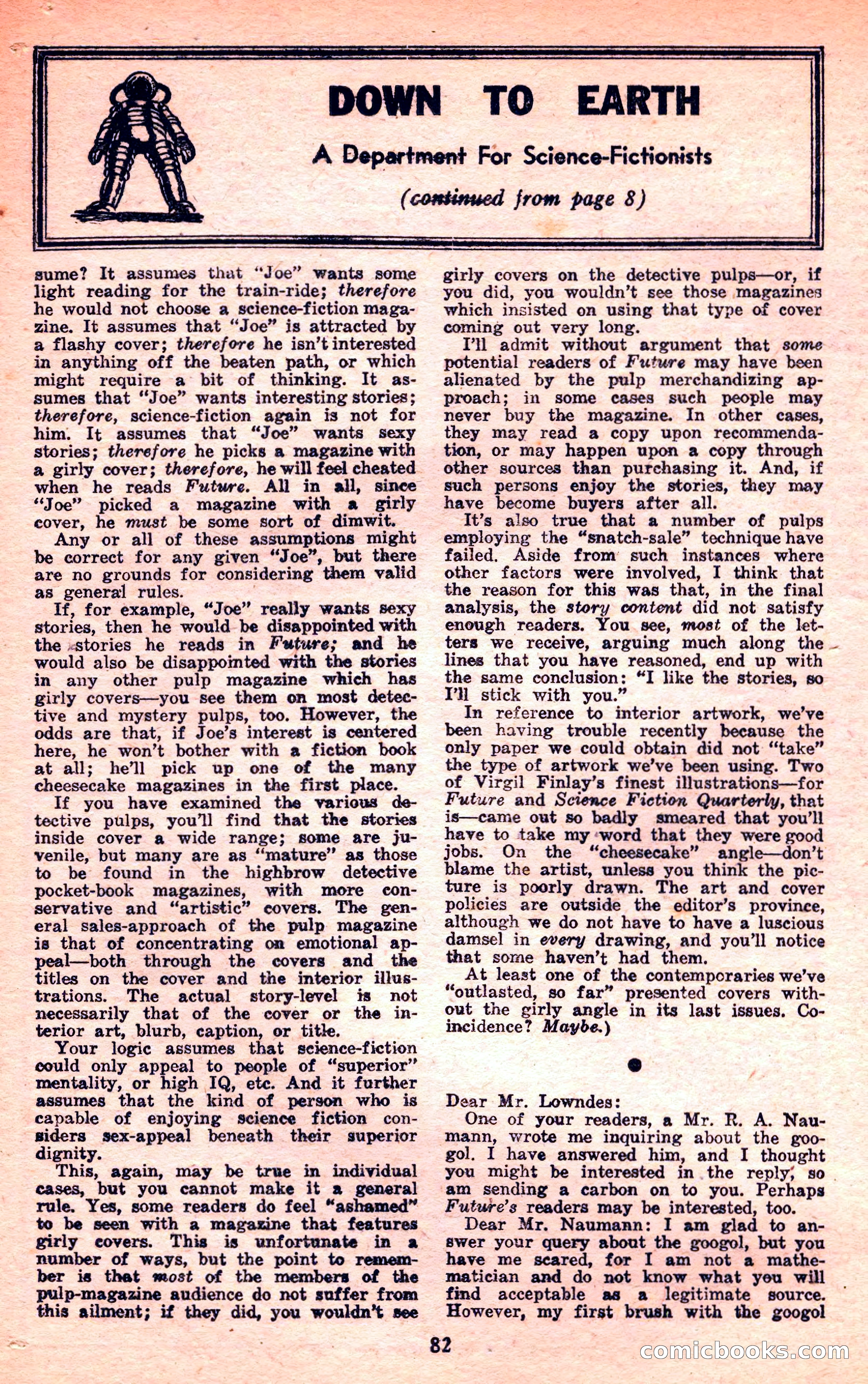 Future Science Fiction, March 1952 — page 82 of 101