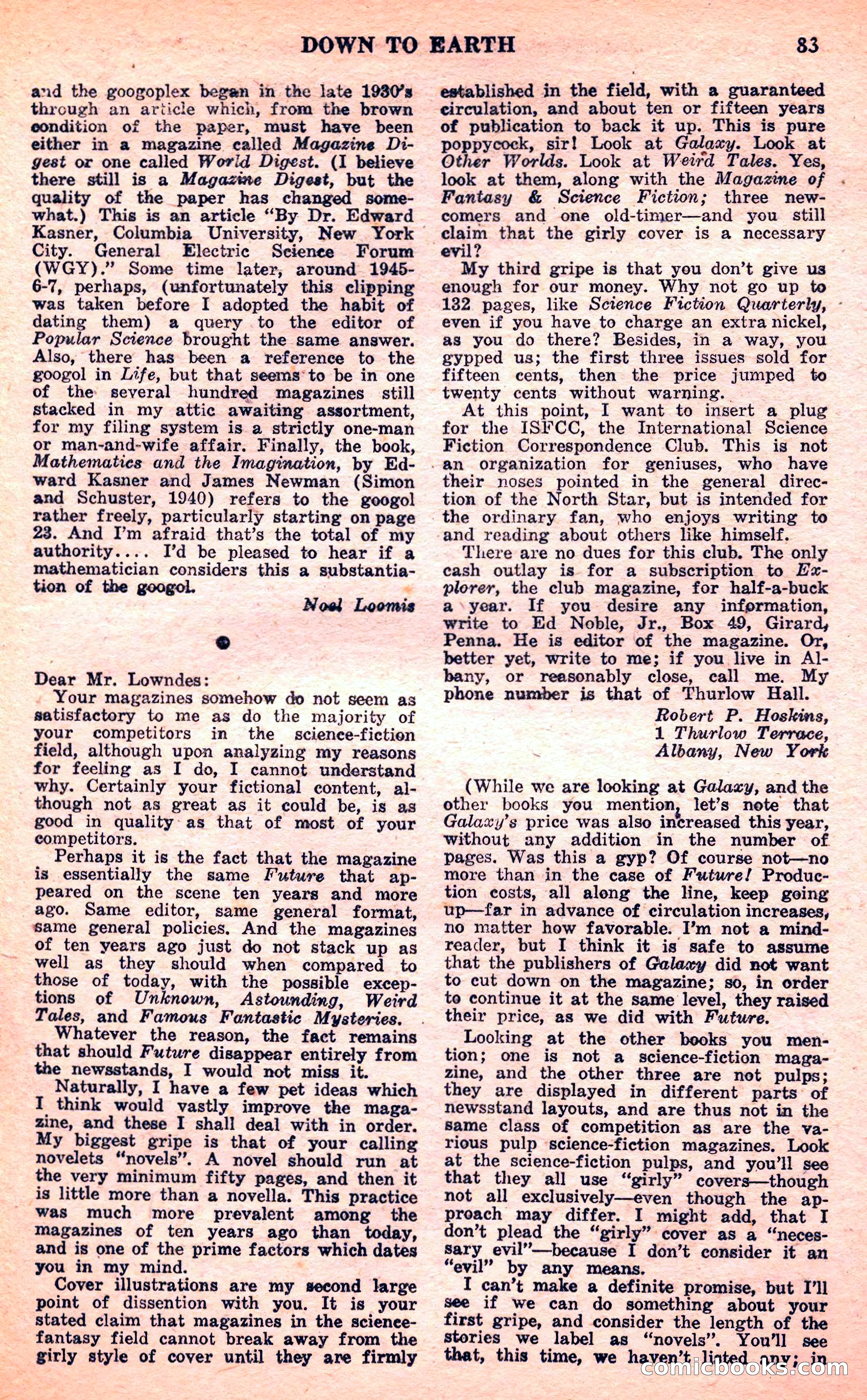 Future Science Fiction, March 1952 — page 83 of 101