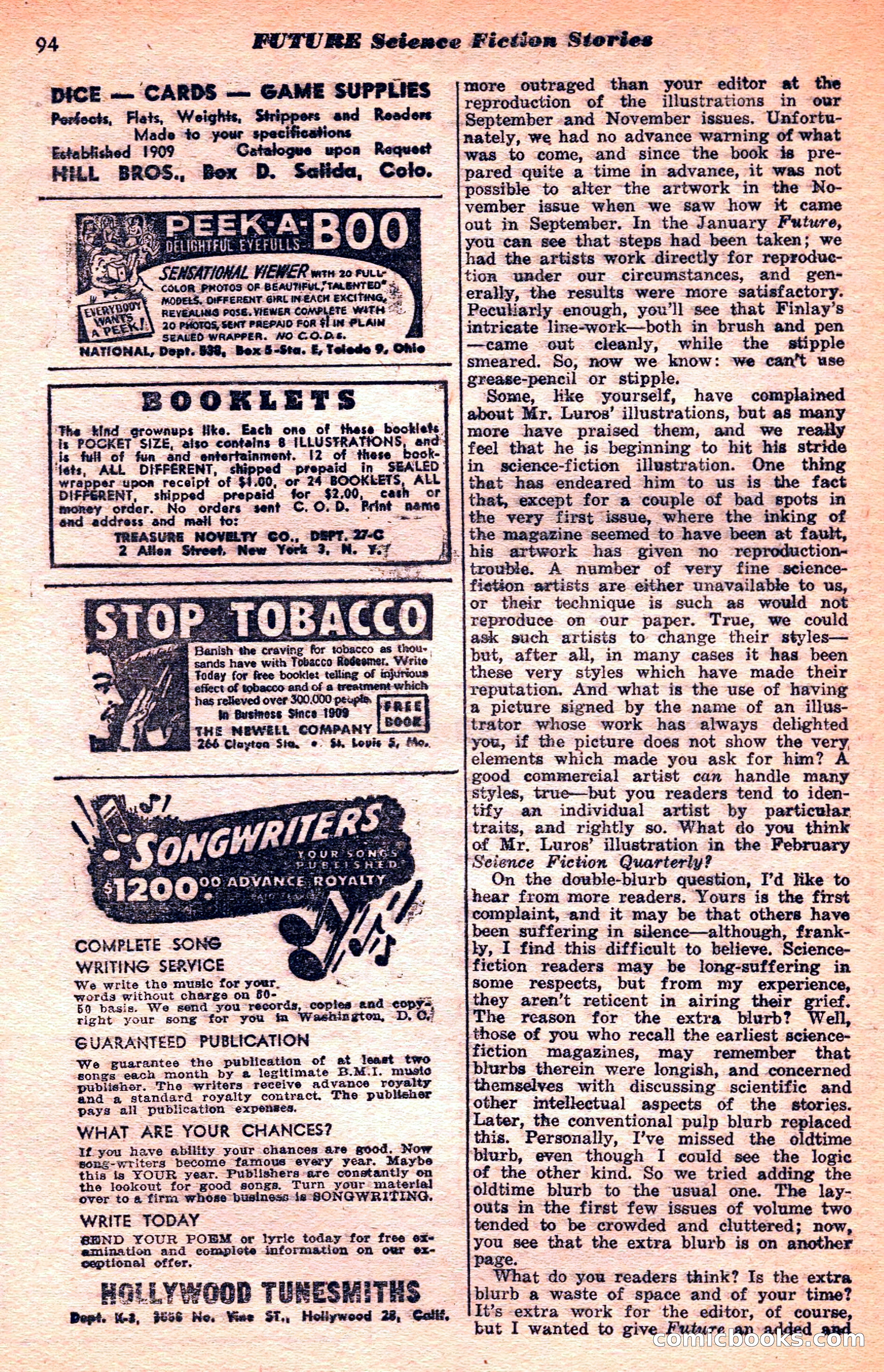 Future Science Fiction, March 1952 — page 94 of 101