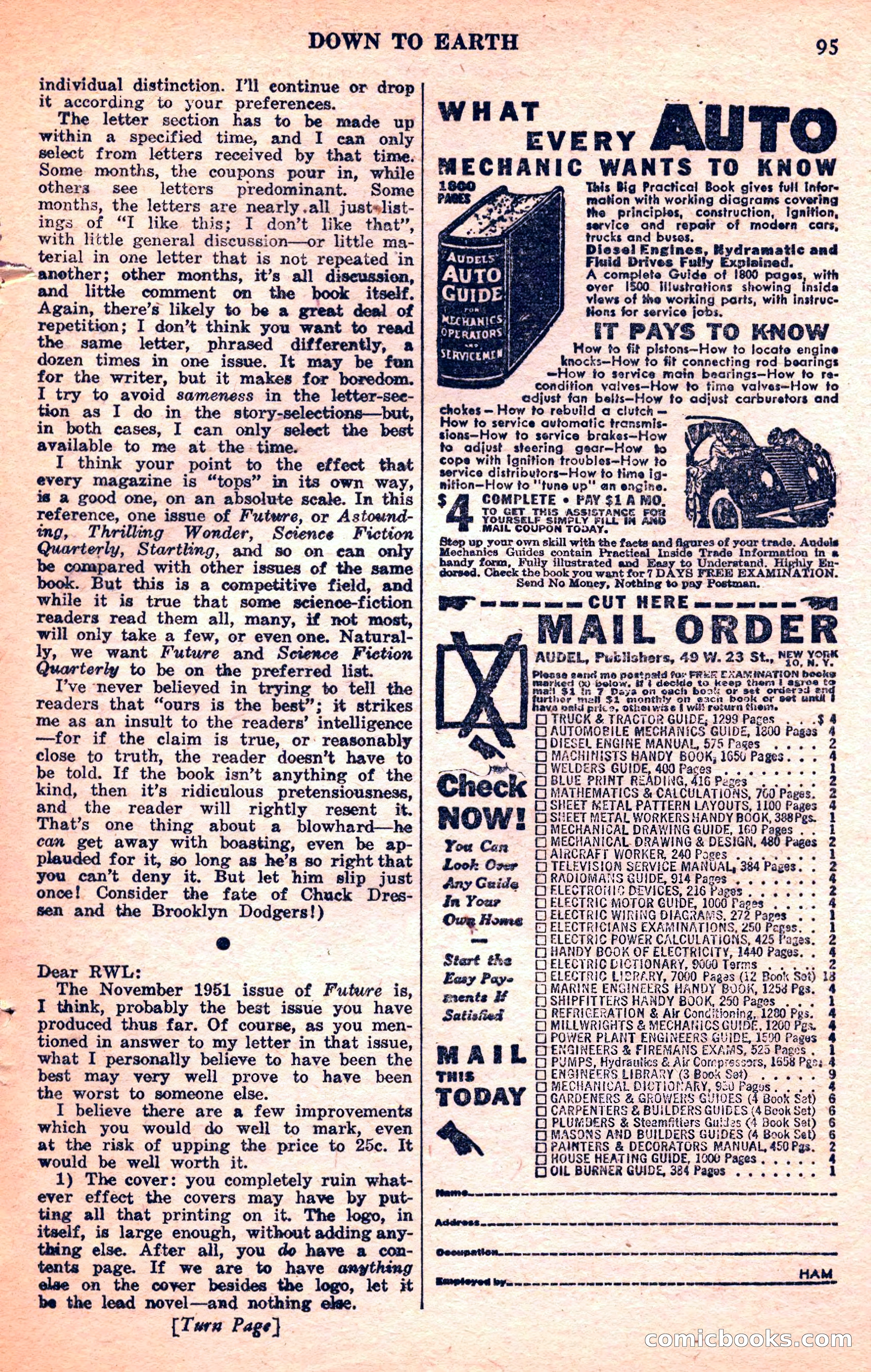 Future Science Fiction, March 1952 — page 95 of 101