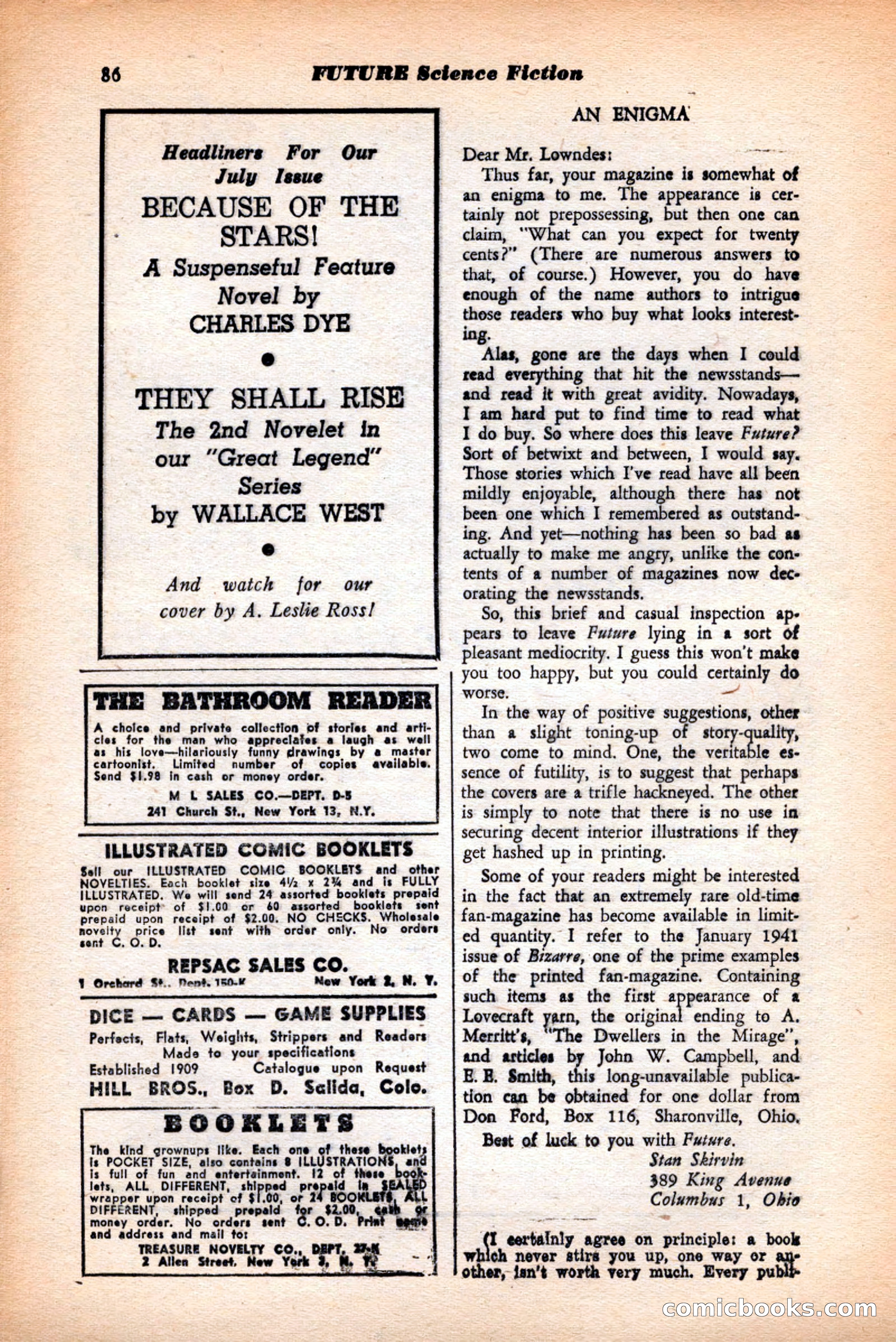 Future Science Fiction, May 1952 — page 86 of 100
