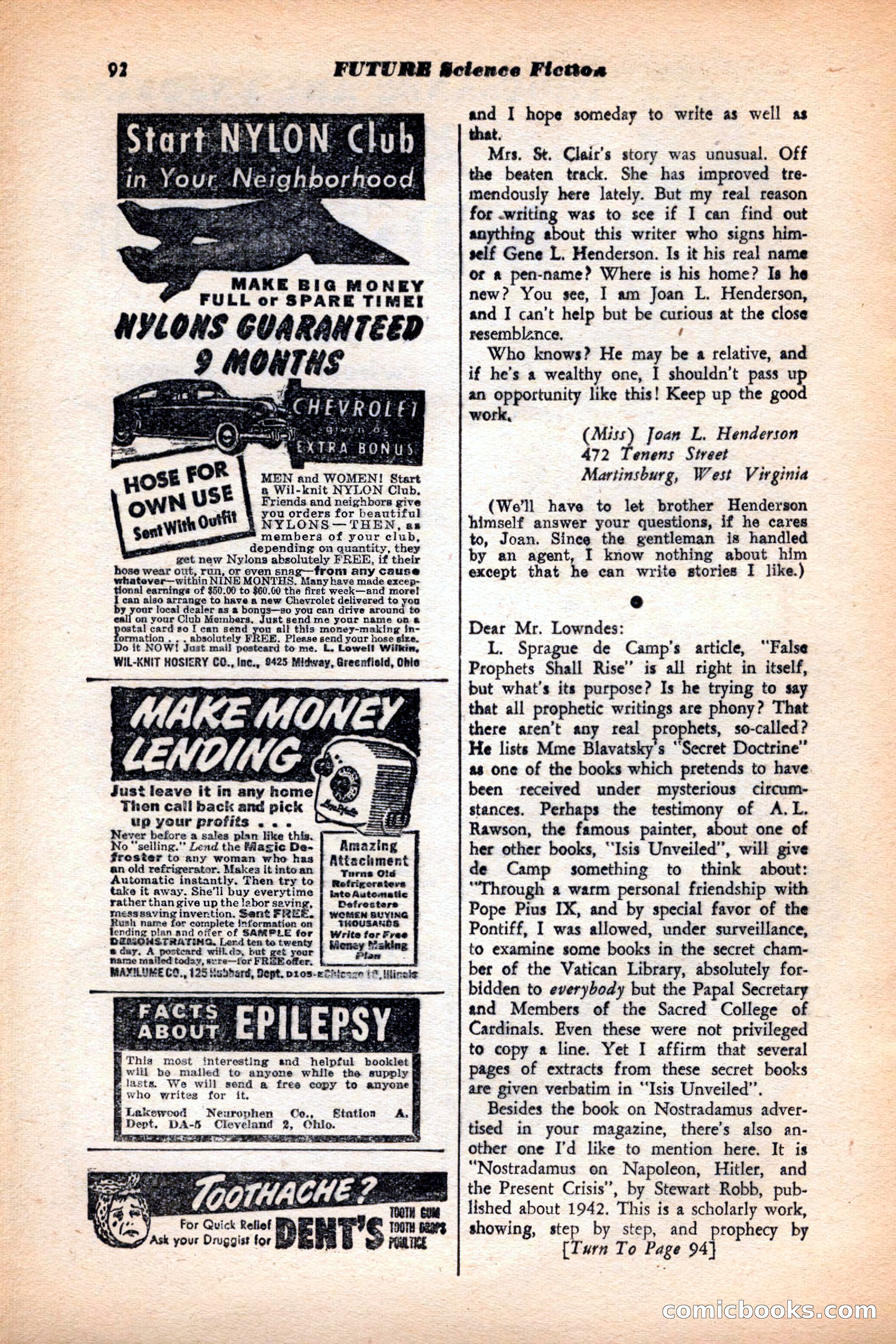 Future Science Fiction, May 1952 — page 92 of 100