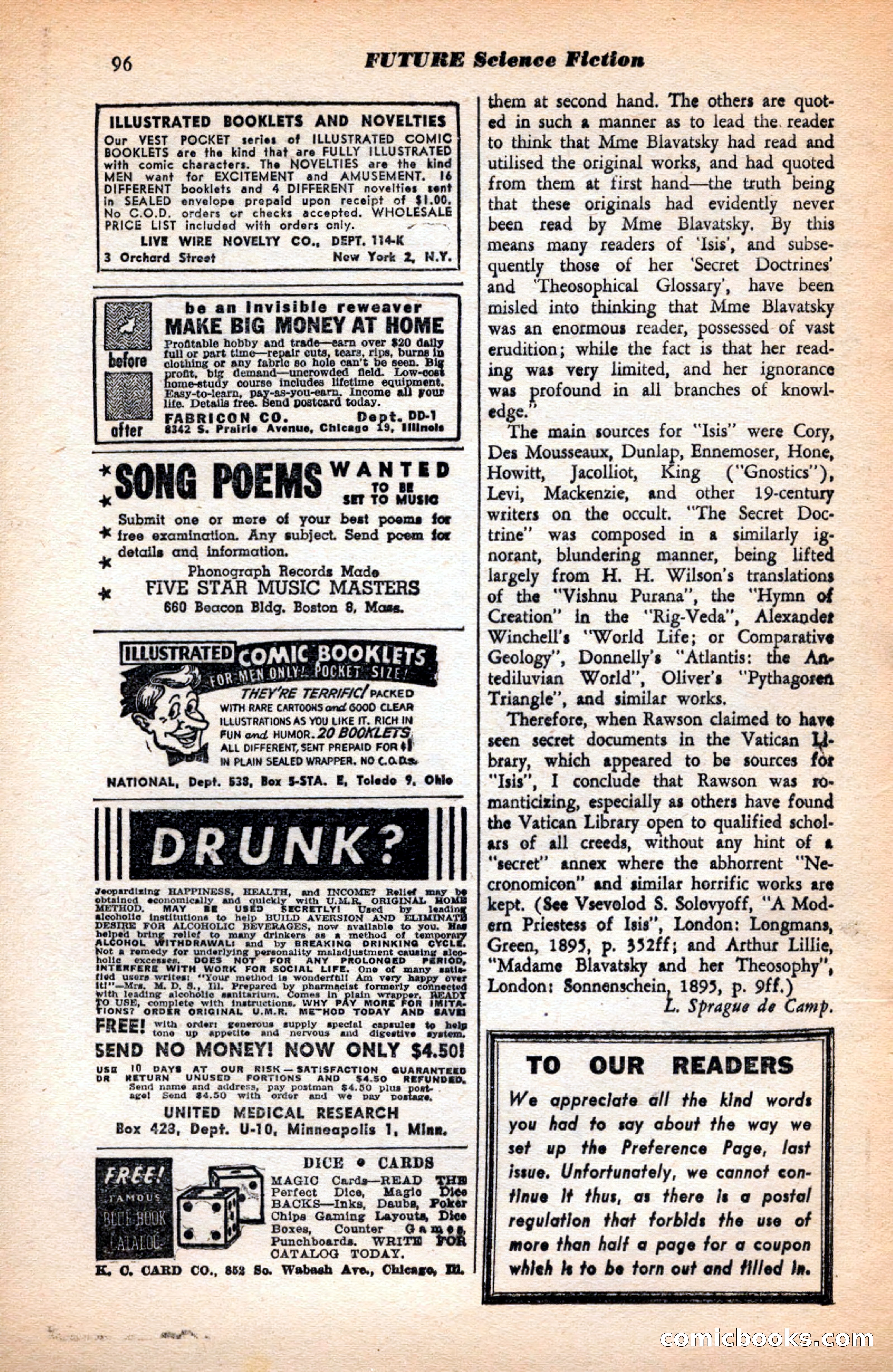 Future Science Fiction, May 1952 — page 96 of 100