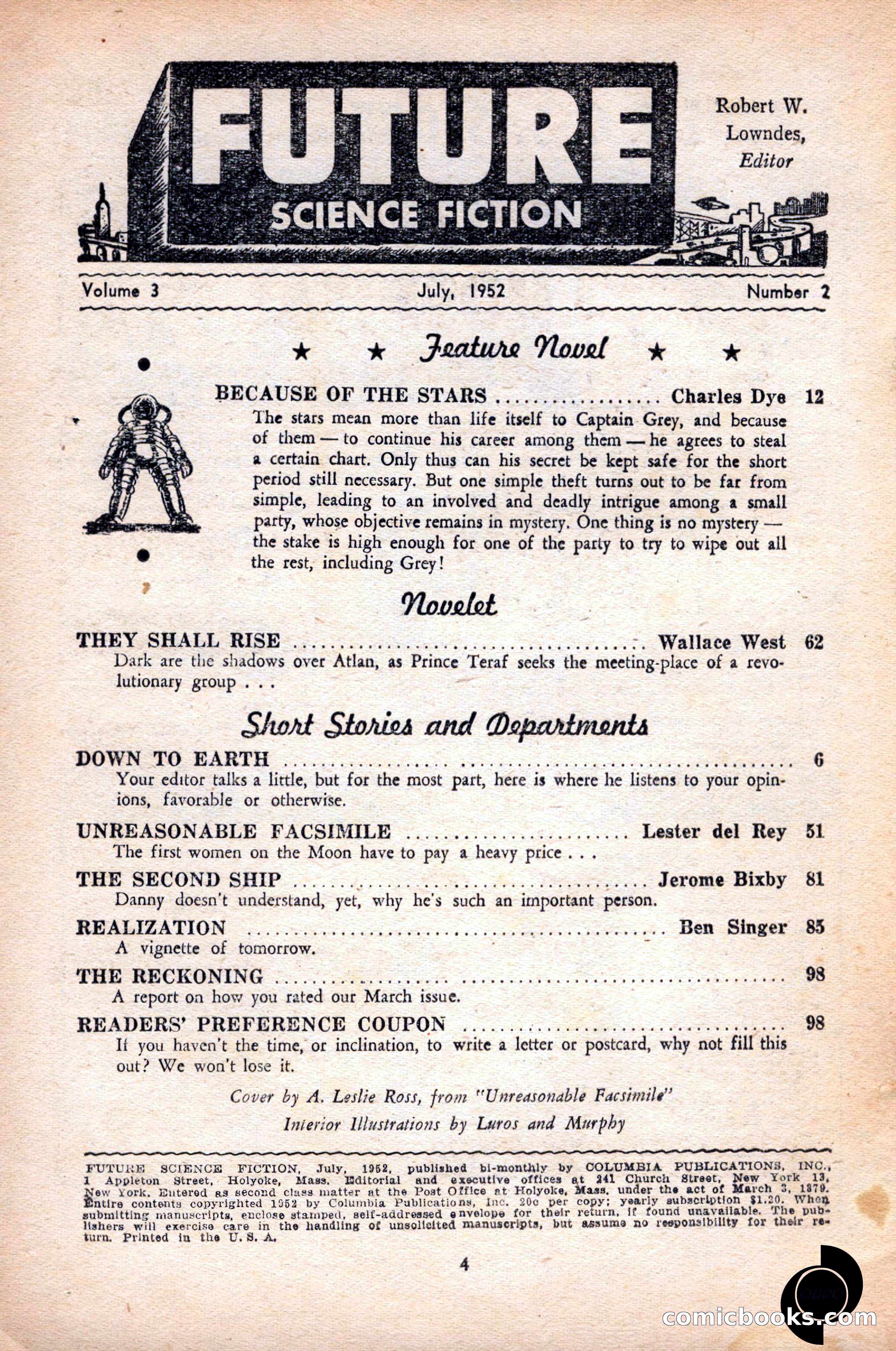 Future Science Fiction, July 1952 — page 4 of 100