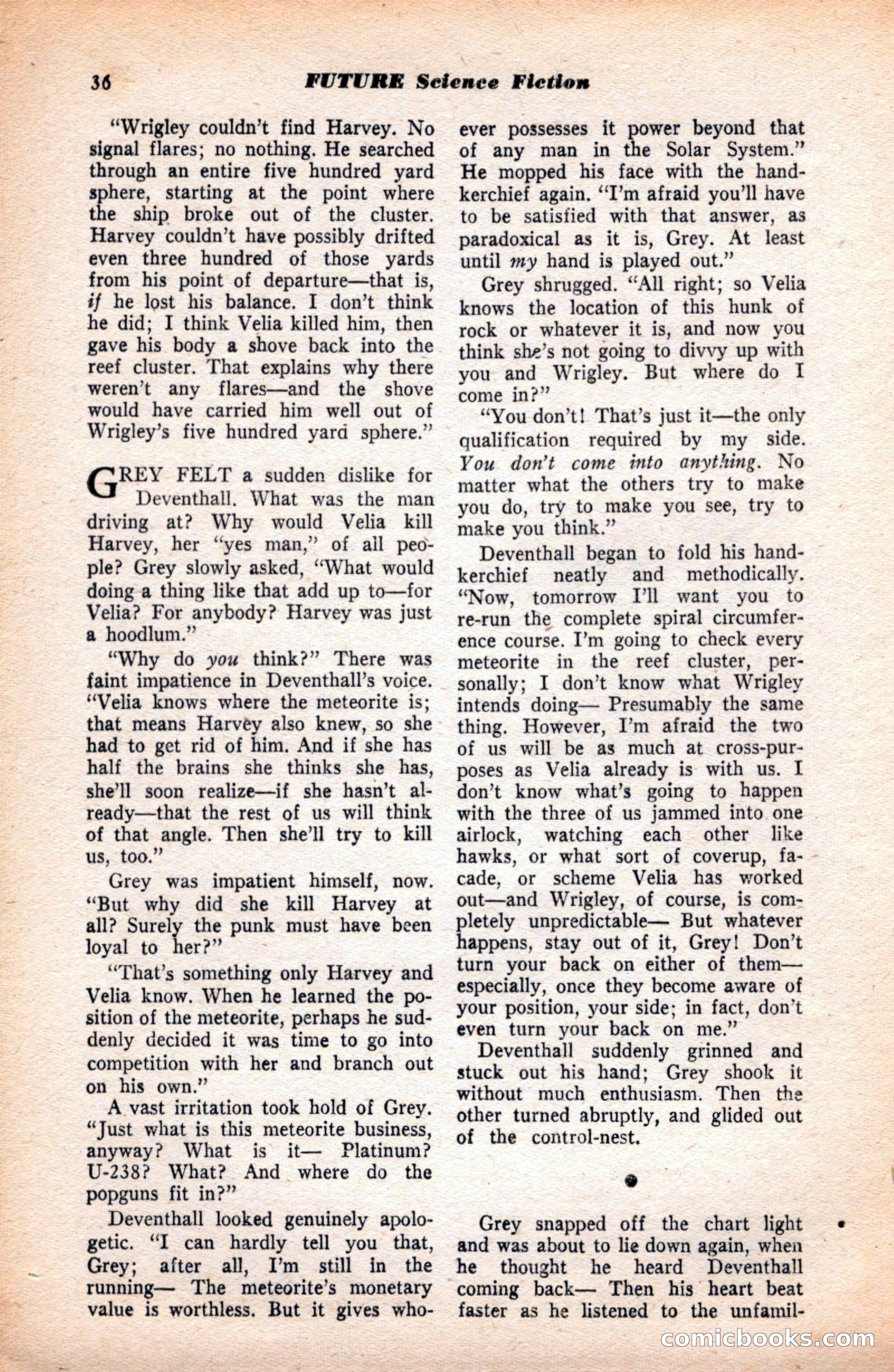 Future Science Fiction, July 1952 — page 36 of 100
