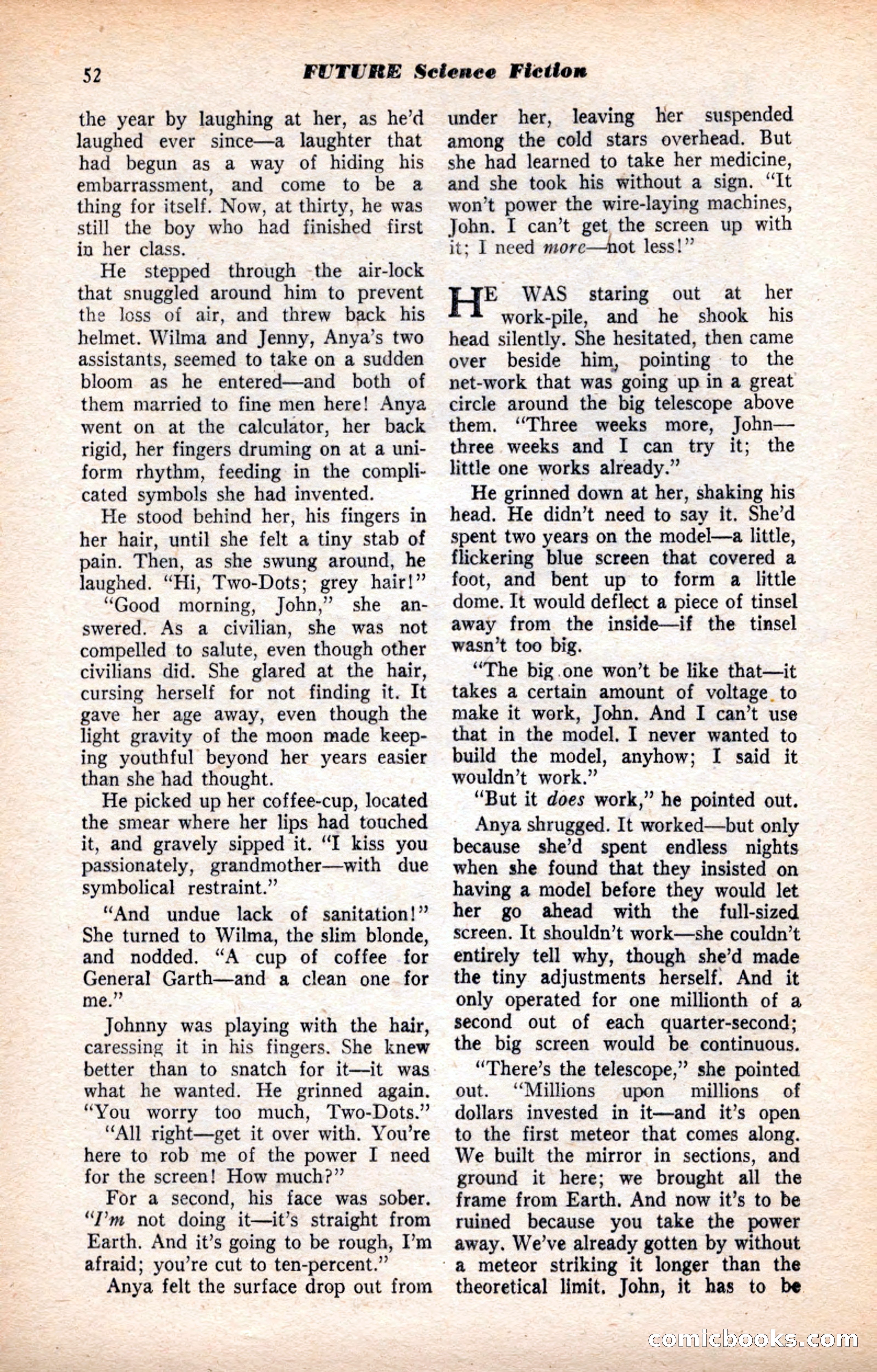 Future Science Fiction, July 1952 — page 52 of 100