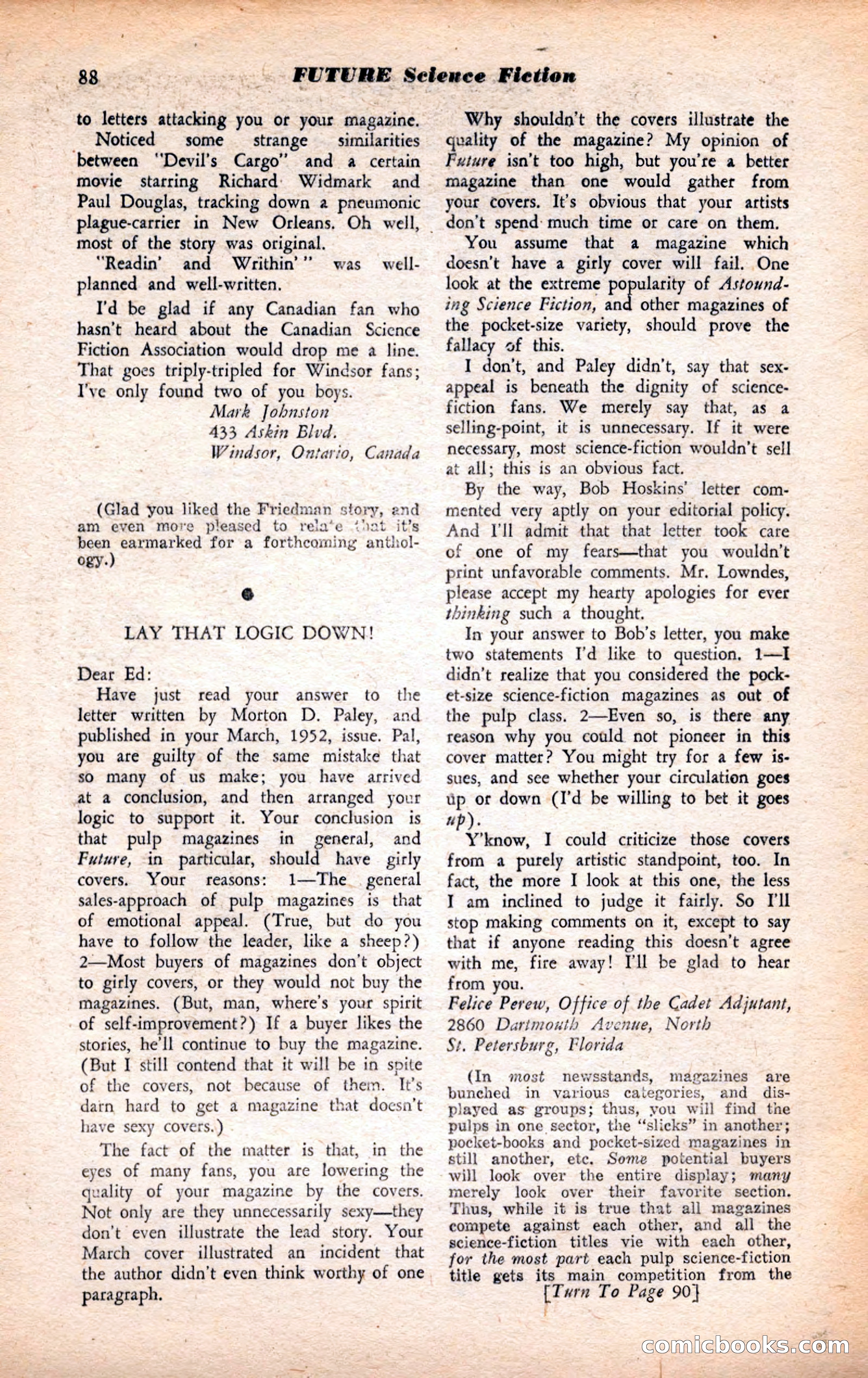Future Science Fiction, July 1952 — page 88 of 100