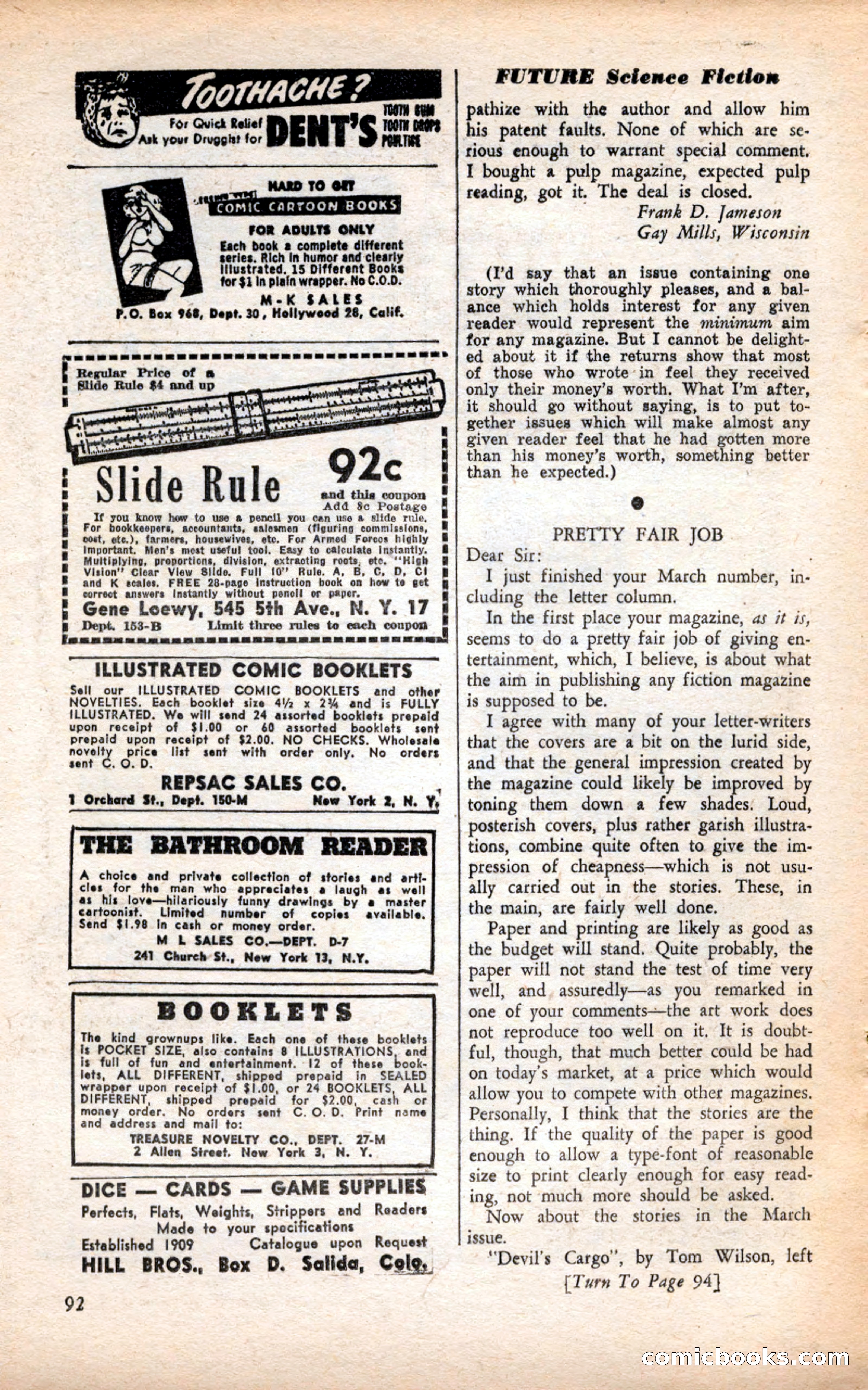 Future Science Fiction, July 1952 — page 92 of 100