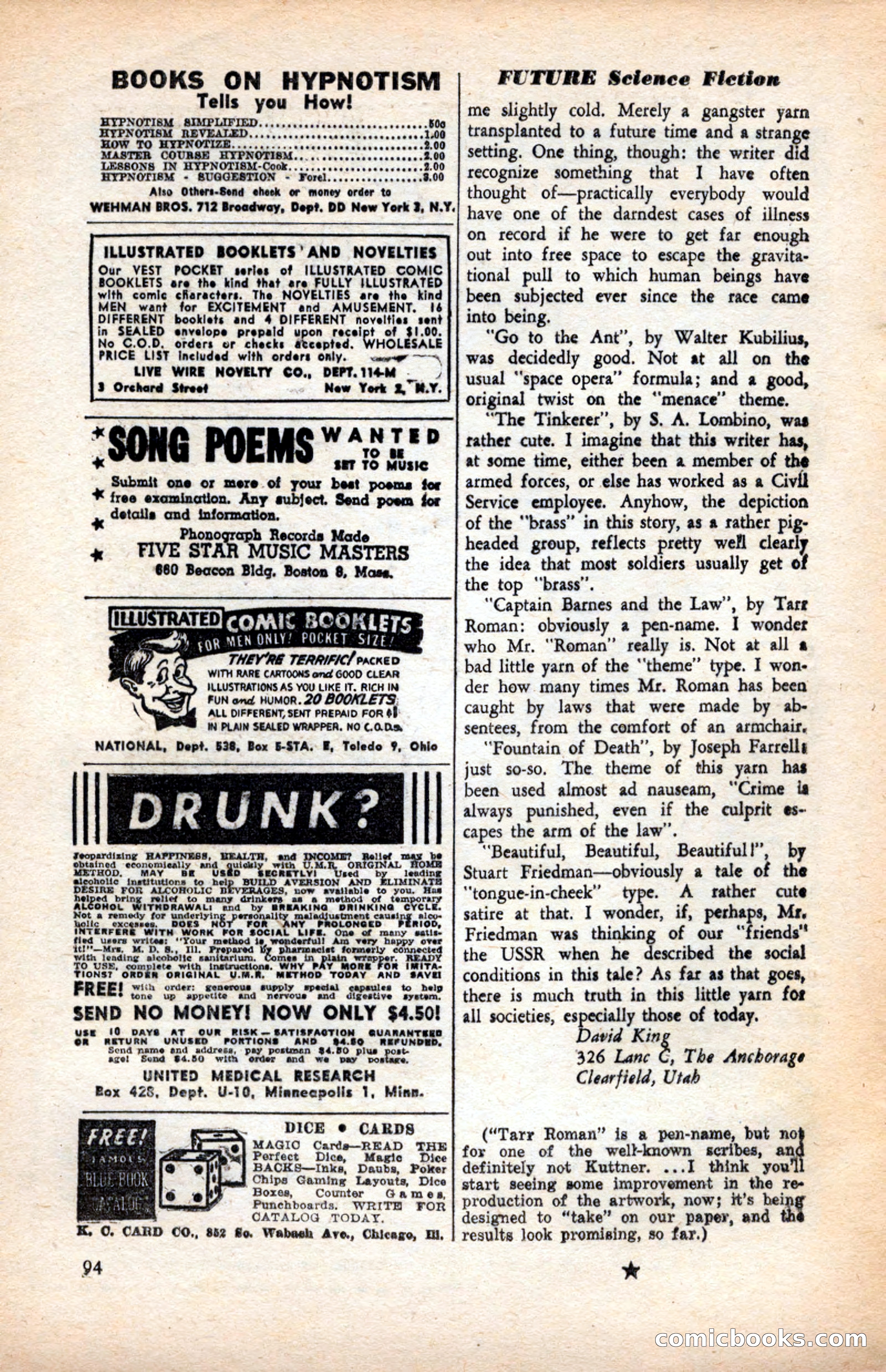 Future Science Fiction, July 1952 — page 94 of 100