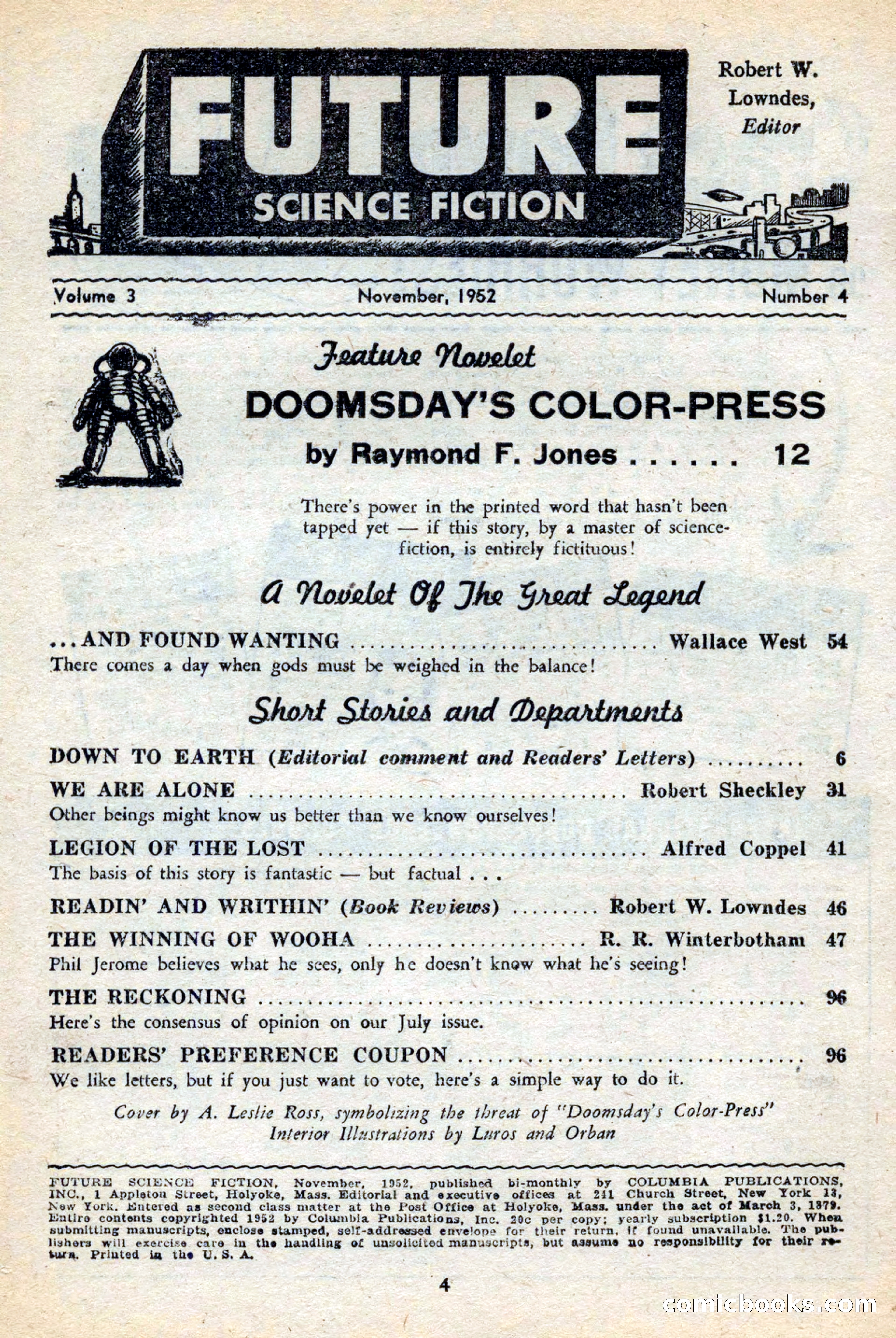 Future Science Fiction, November 1952 — page 4 of 96