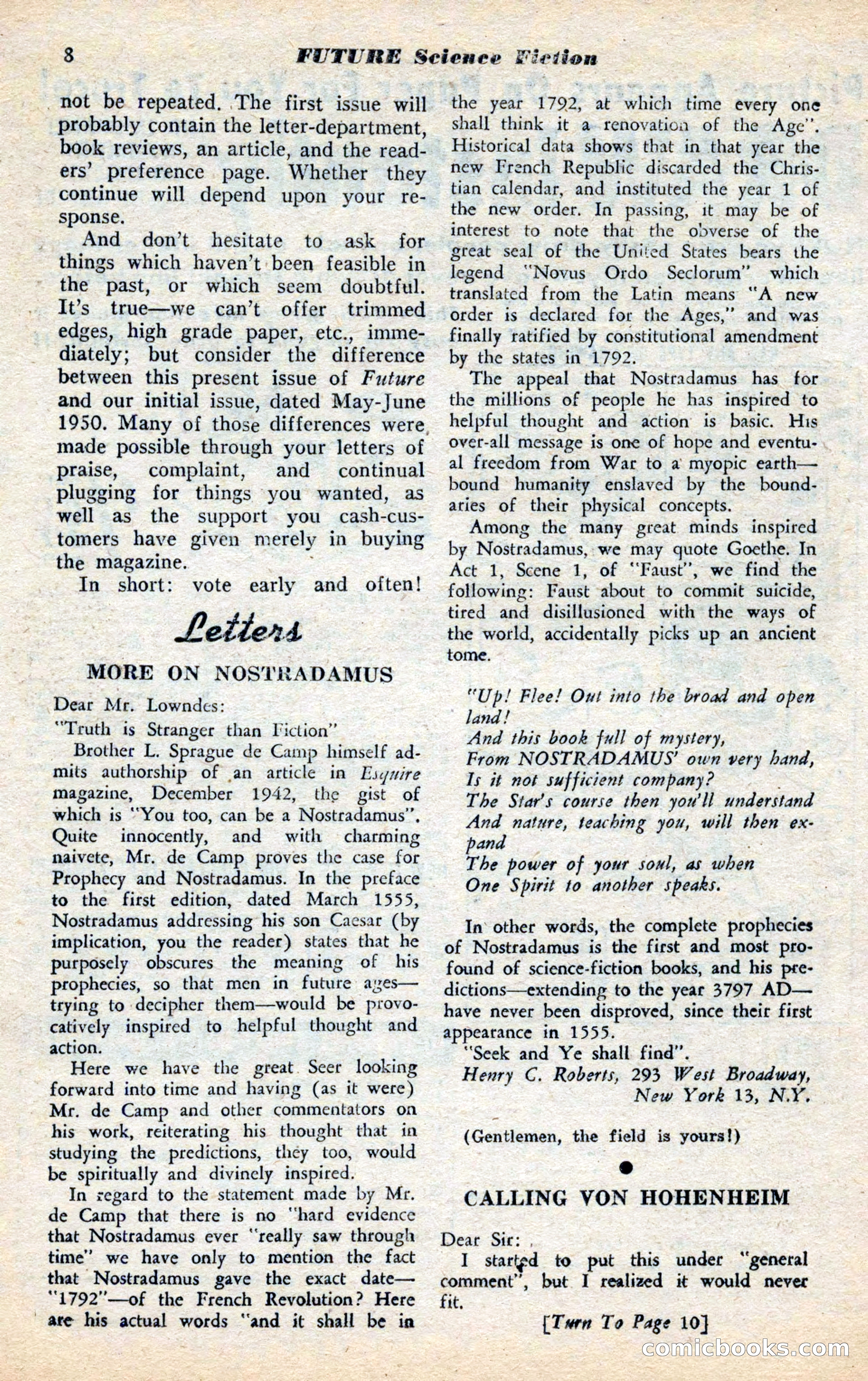Future Science Fiction, November 1952 — page 8 of 96