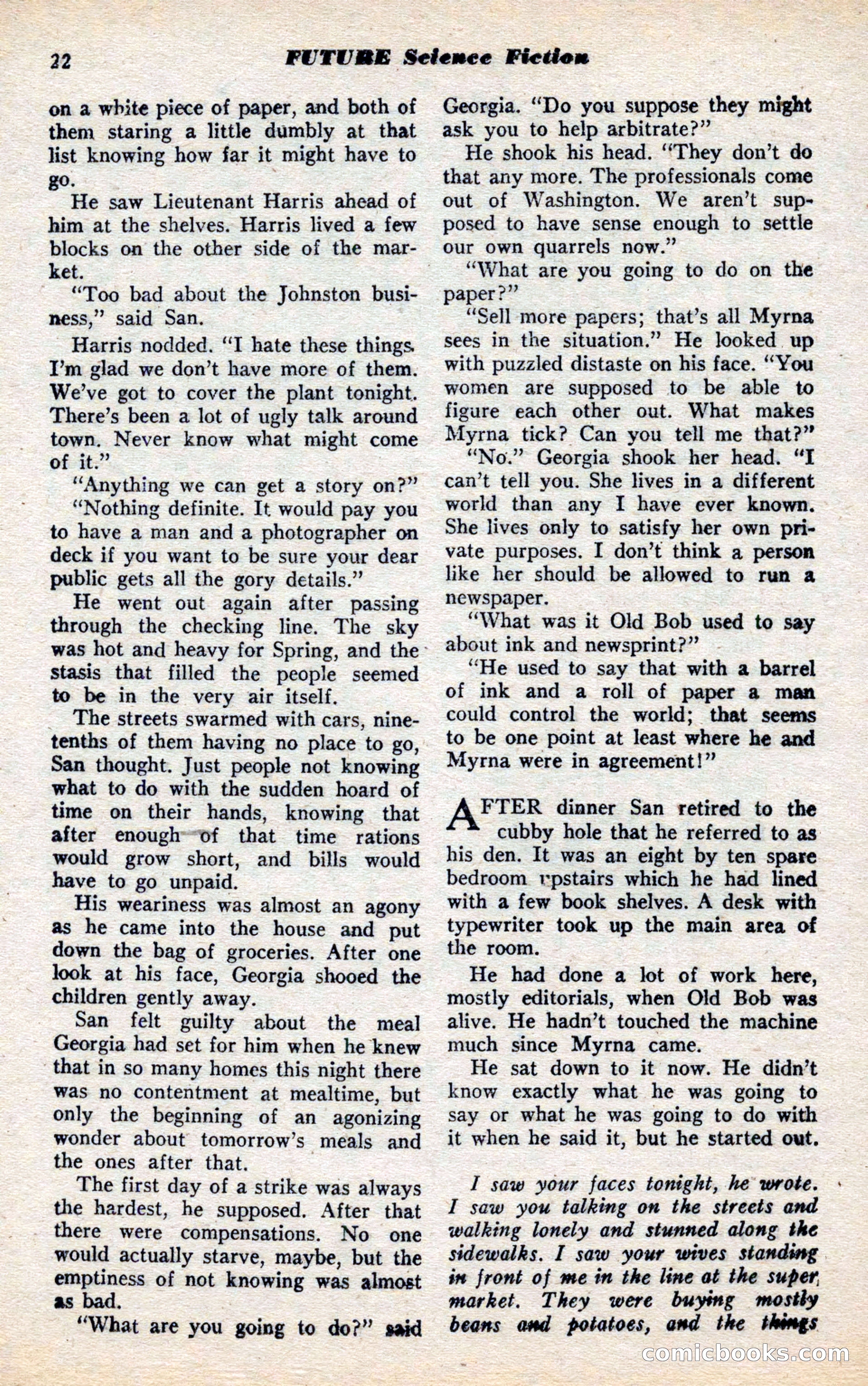 Future Science Fiction, November 1952 — page 22 of 96