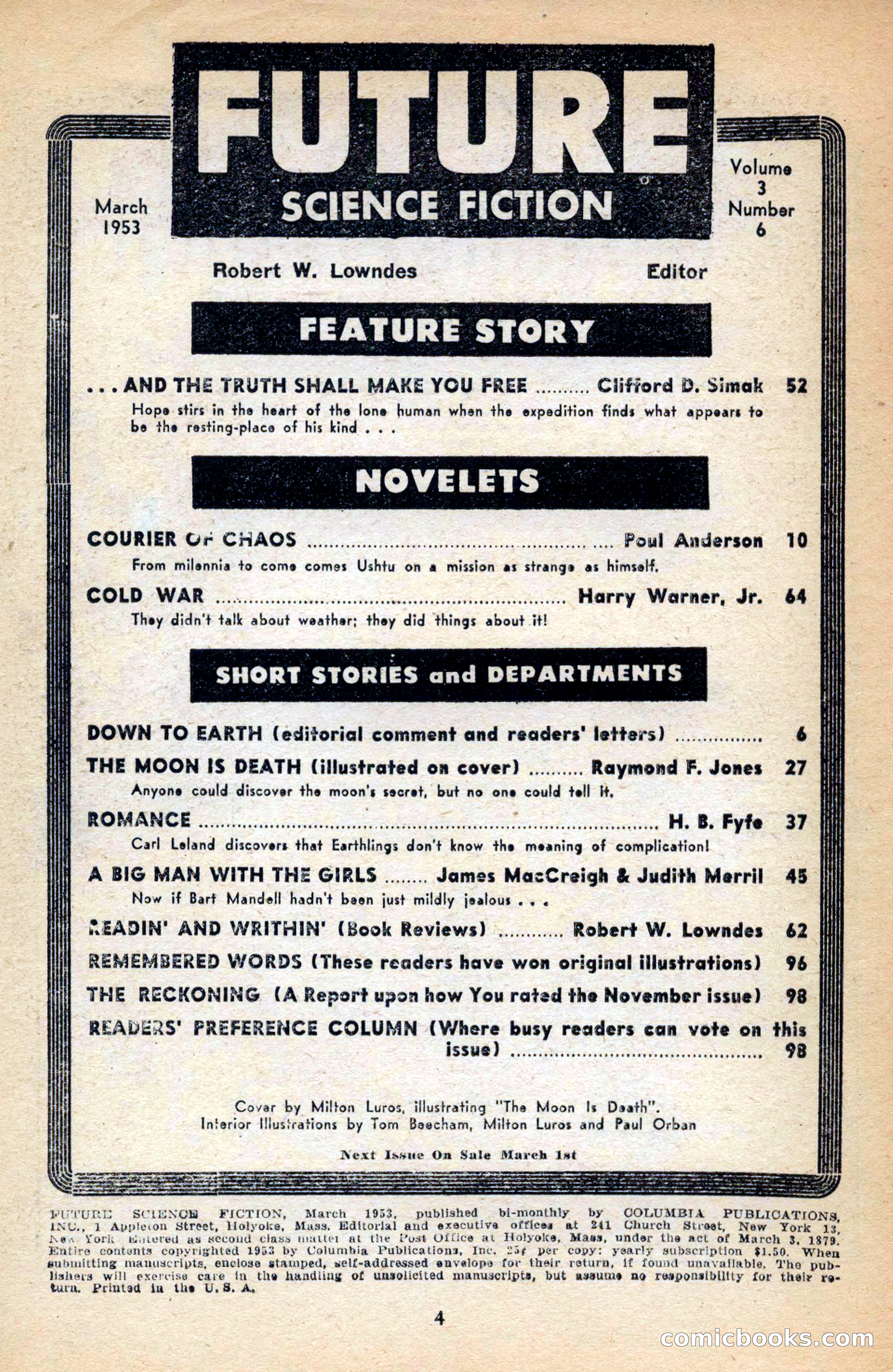 Future Science Fiction, March 1953 — page 4 of 100