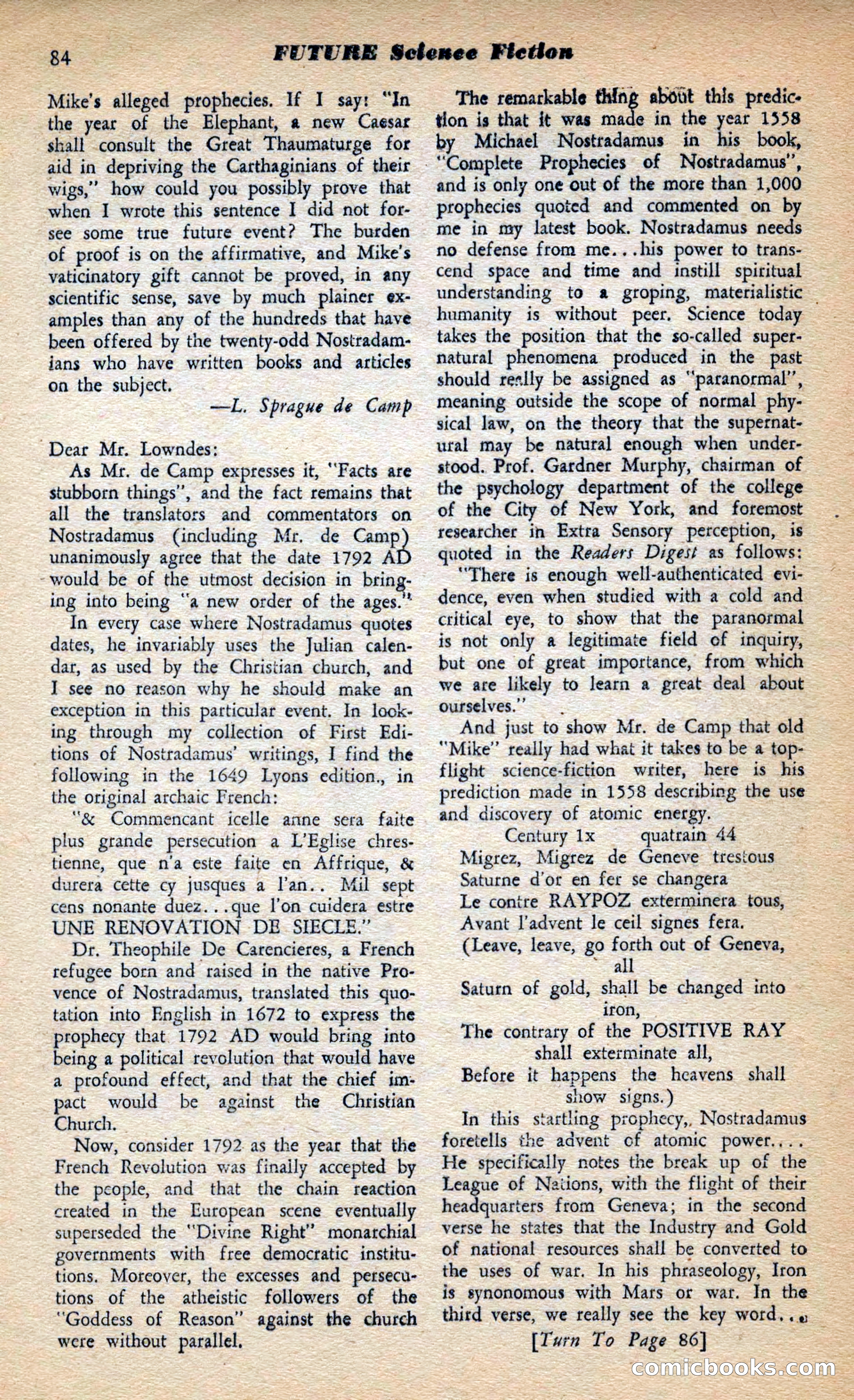 Future Science Fiction, March 1953 — page 84 of 100