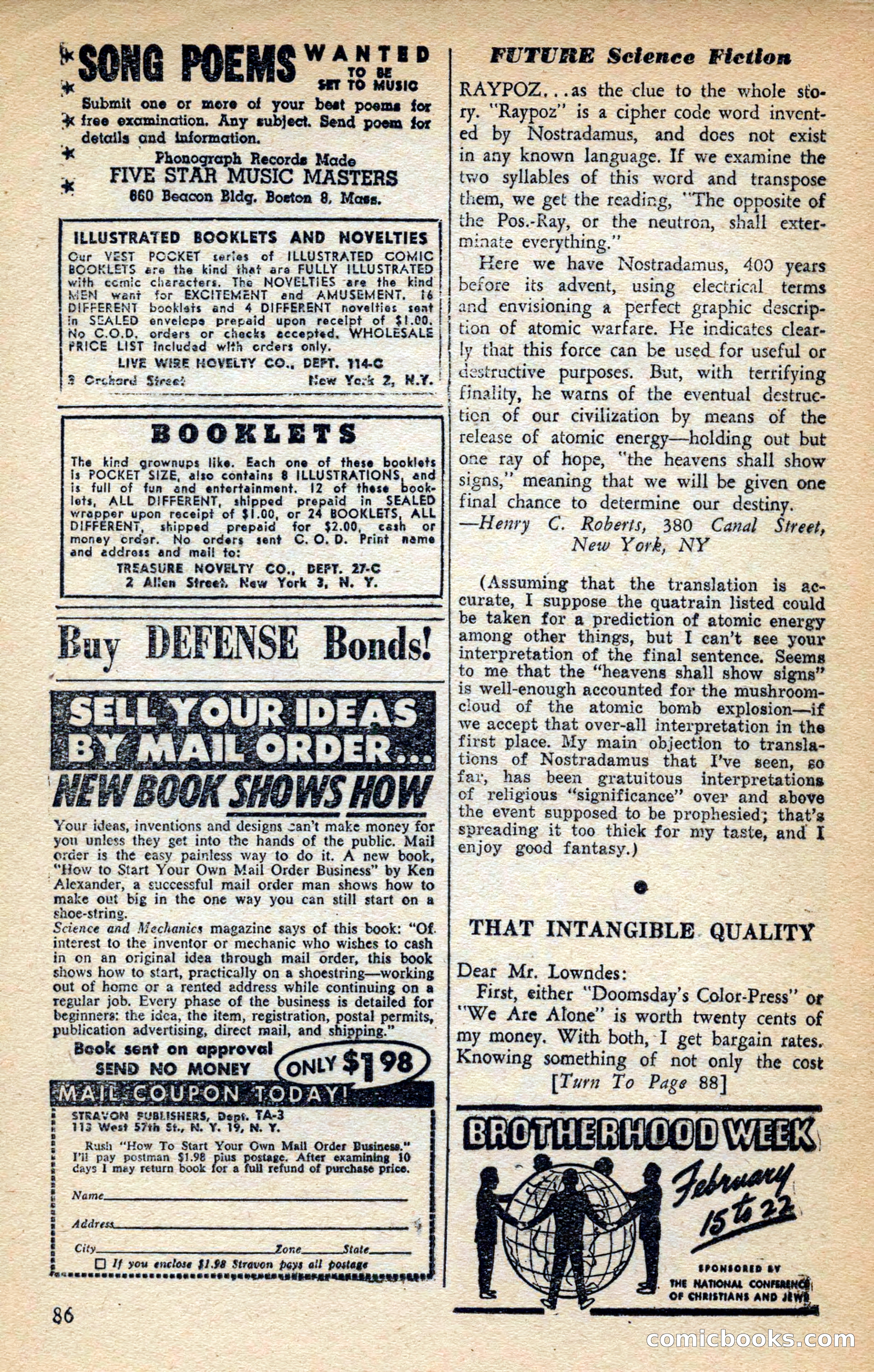 Future Science Fiction, March 1953 — page 86 of 100