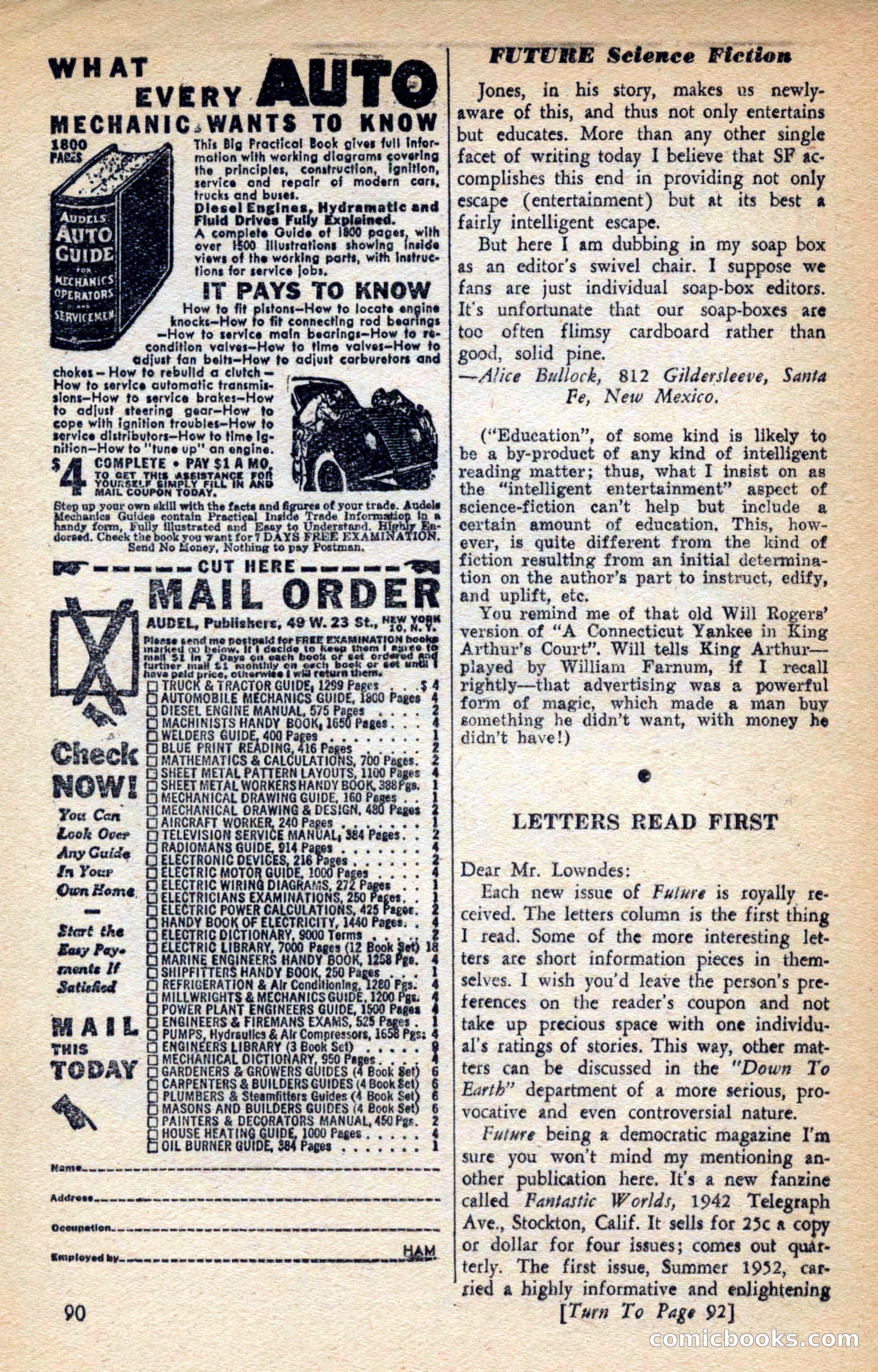 Future Science Fiction, March 1953 — page 90 of 100