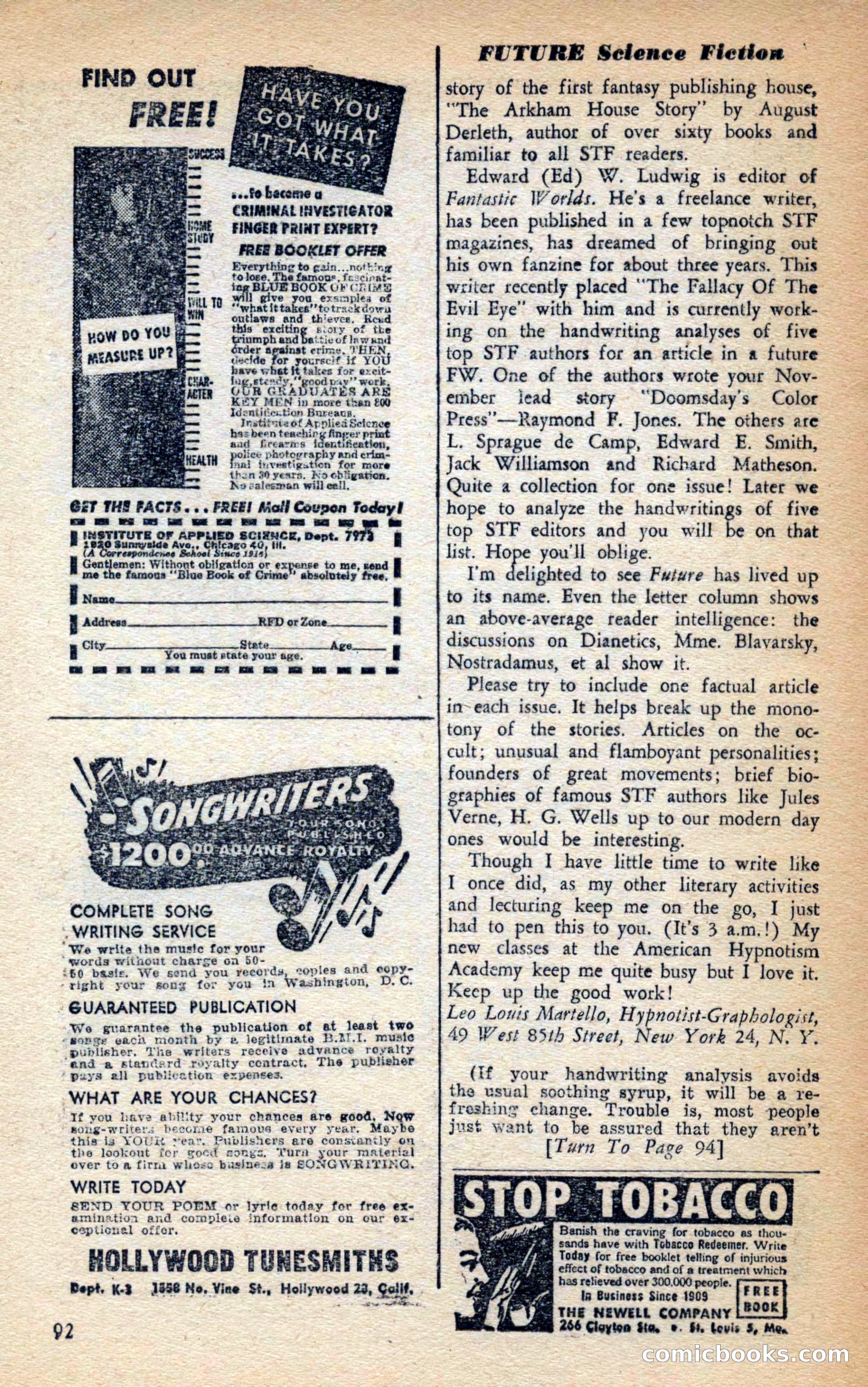 Future Science Fiction, March 1953 — page 92 of 100