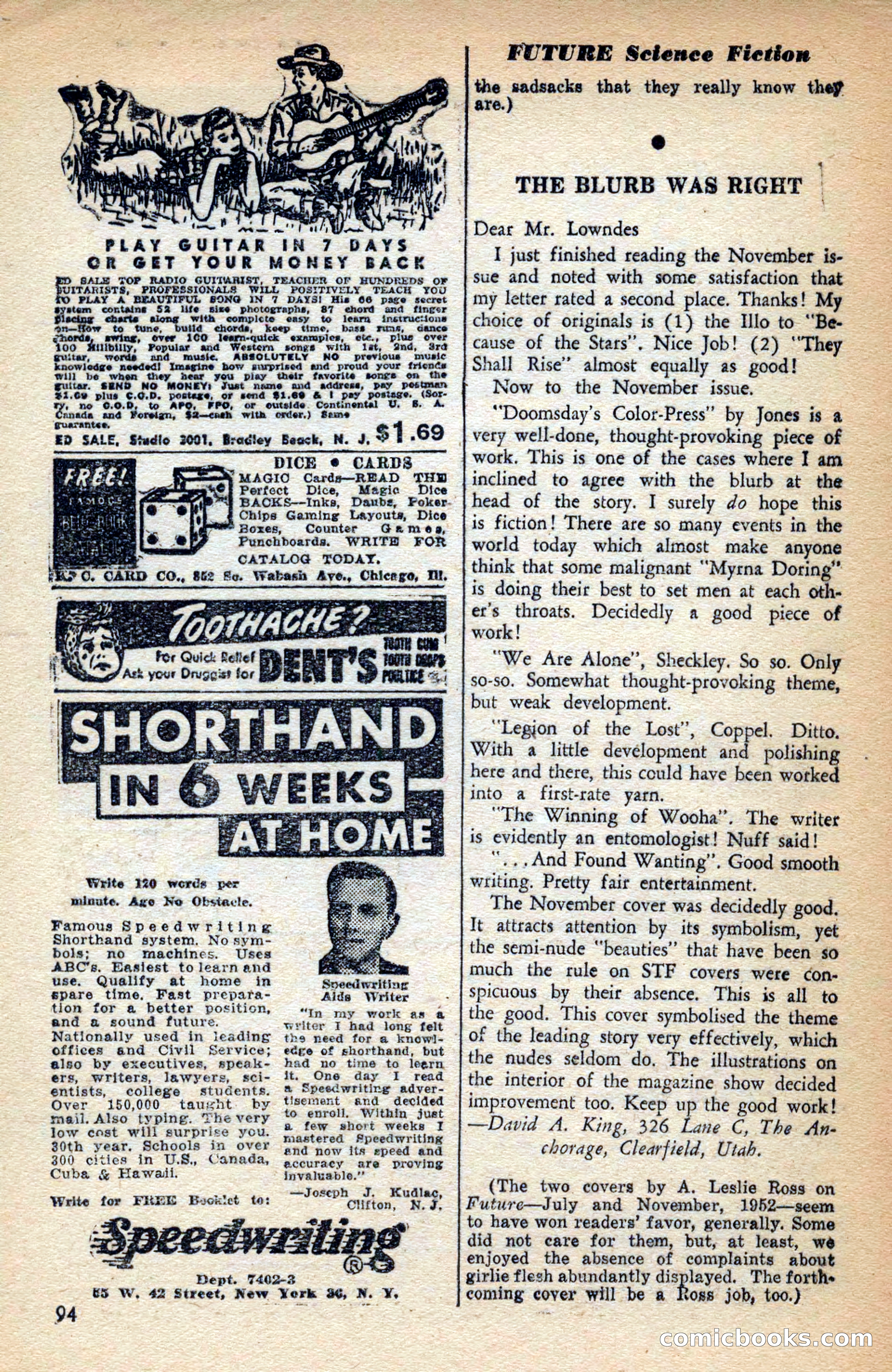 Future Science Fiction, March 1953 — page 94 of 100
