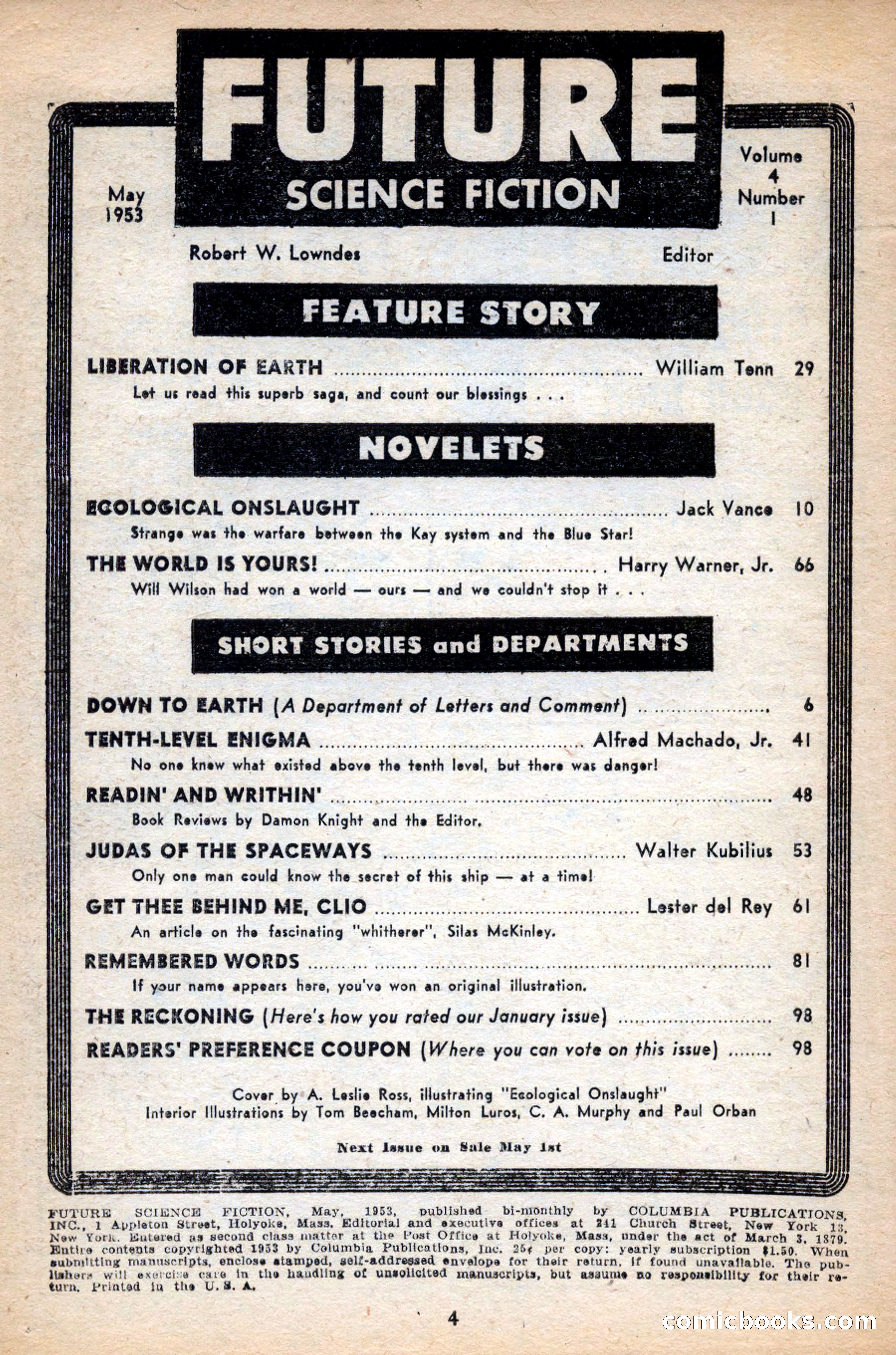 Future Science Fiction, May 1953 — page 4 of 100