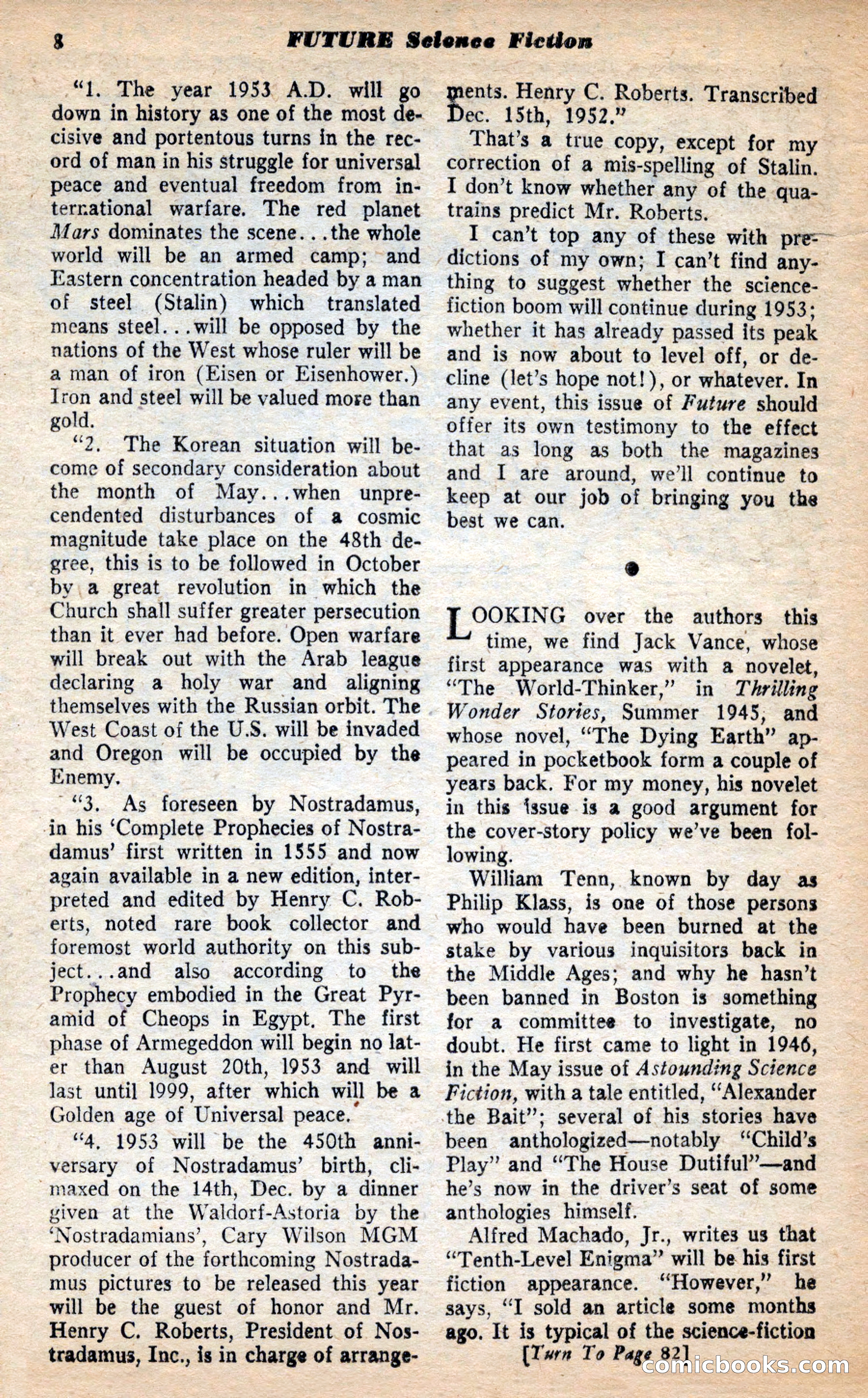 Future Science Fiction, May 1953 — page 8 of 100